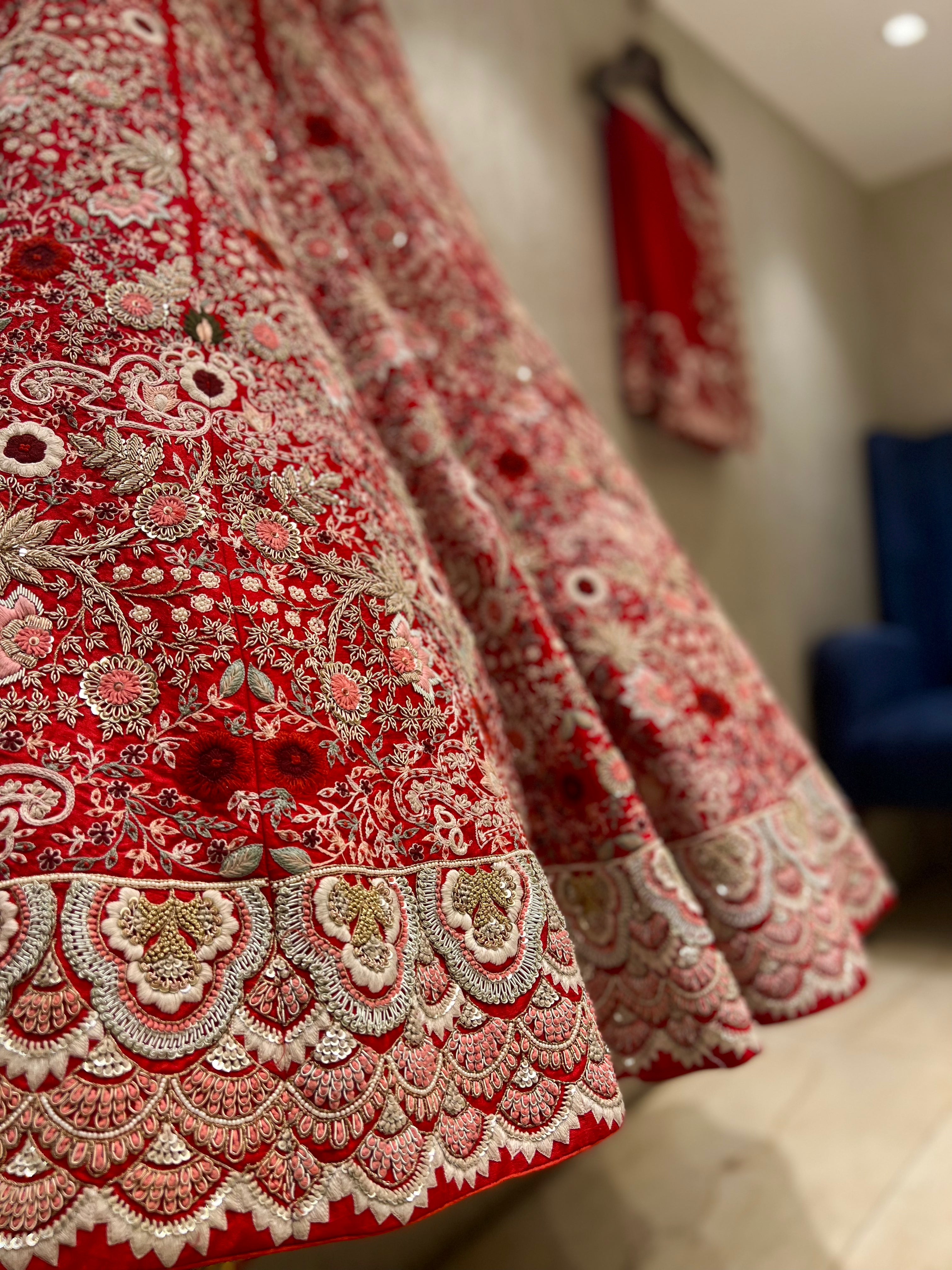 Handwork bridal best sale lehenga