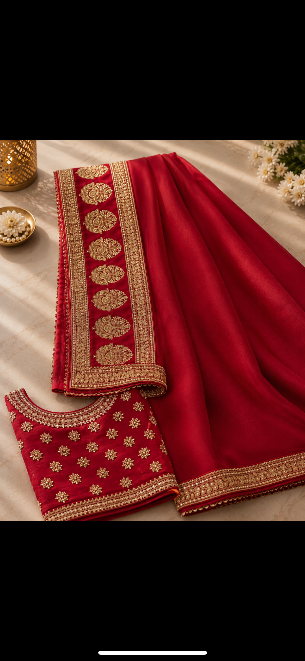 Red sabhya saree