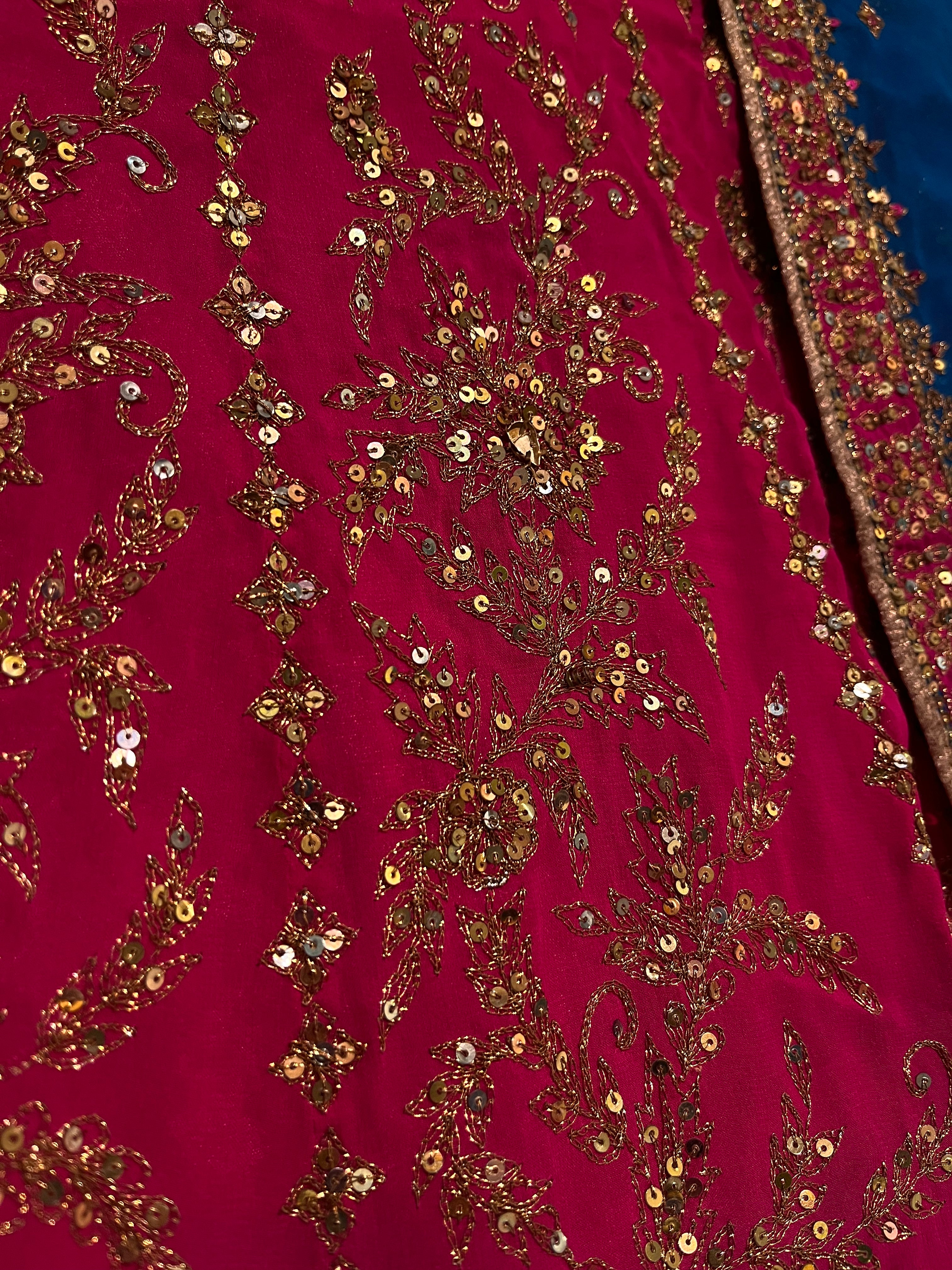 Pink Nd Blue Girly Lehenga Set