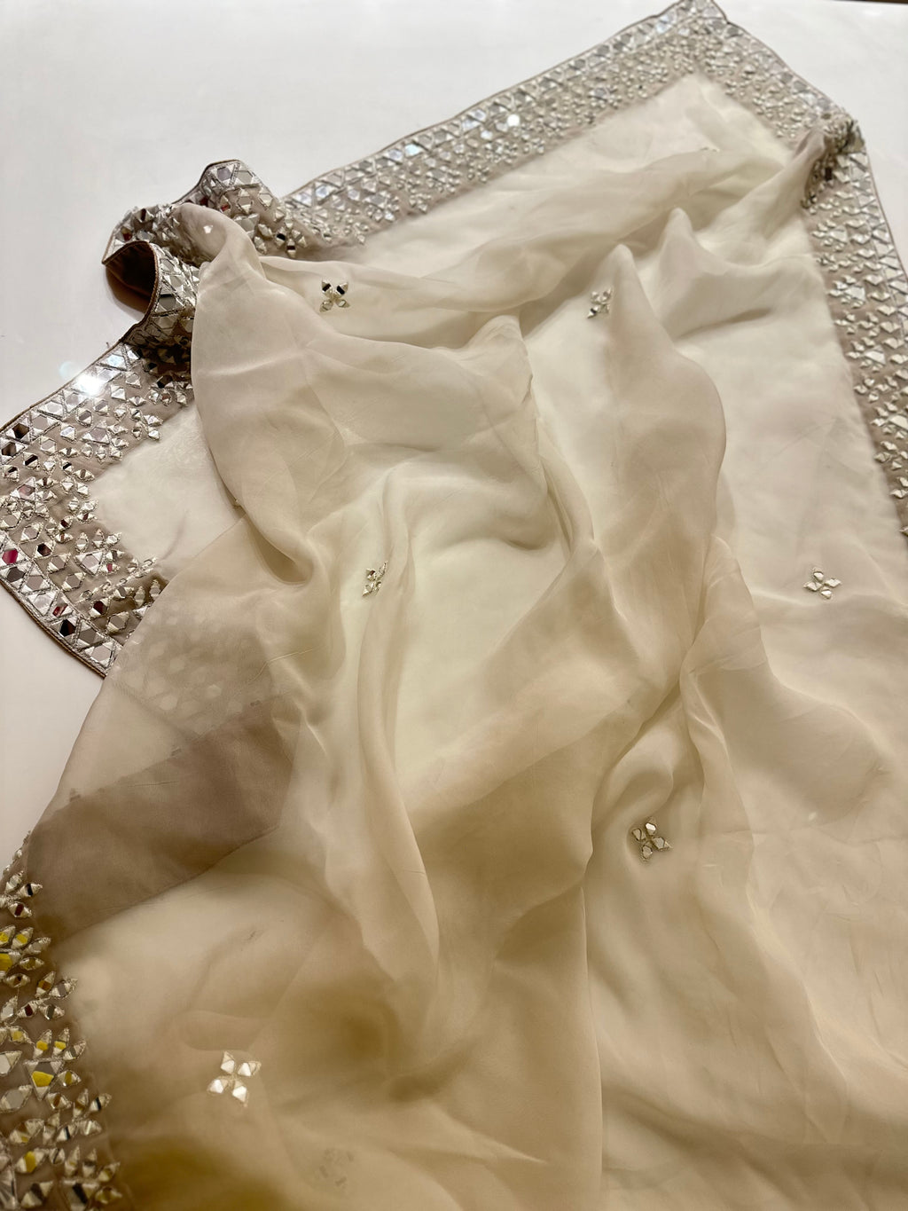 Ivory Darpan Mirror Saree