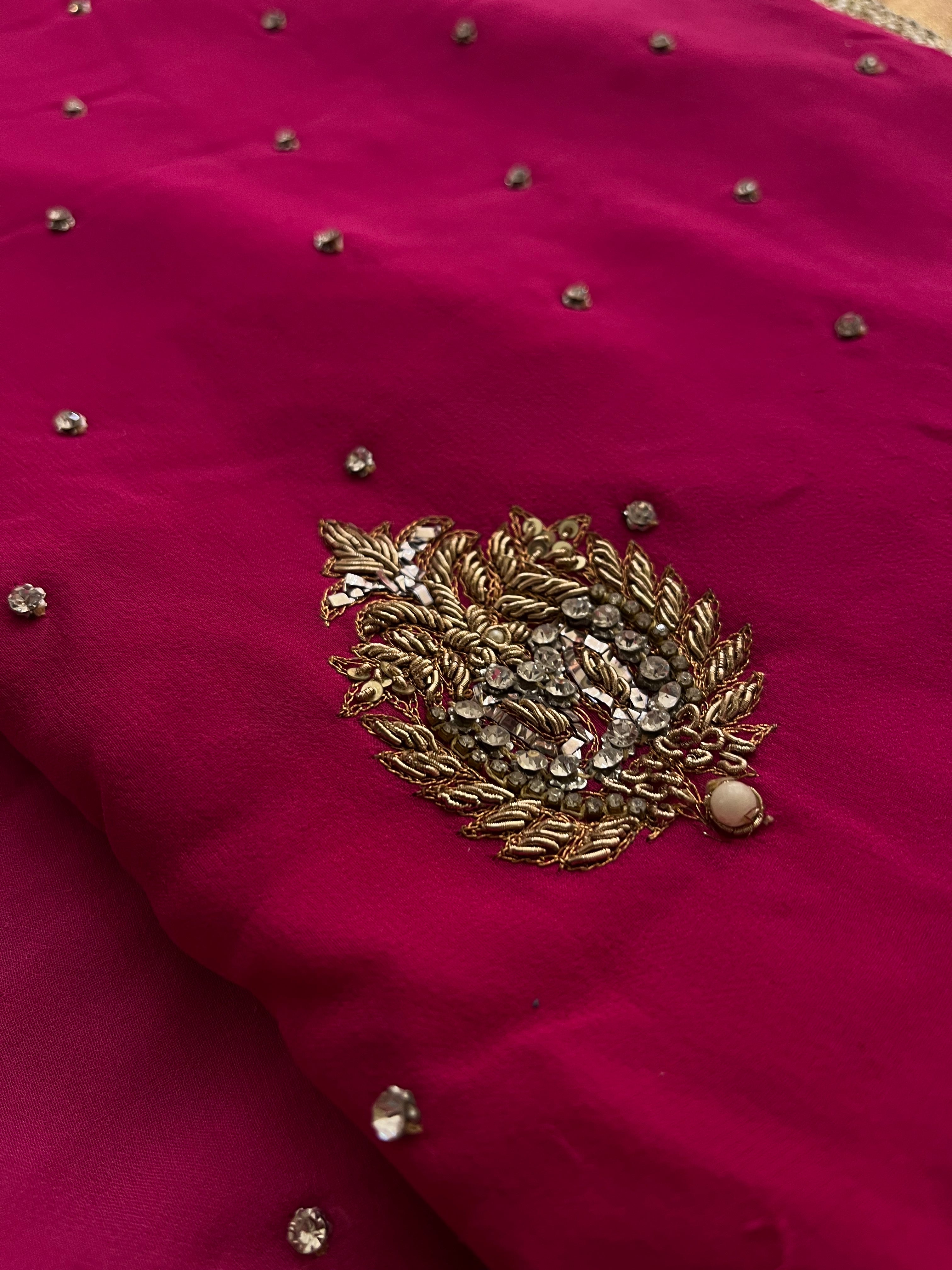Magenta Ombré Saree