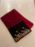 Cherry Red Georgette Saree
