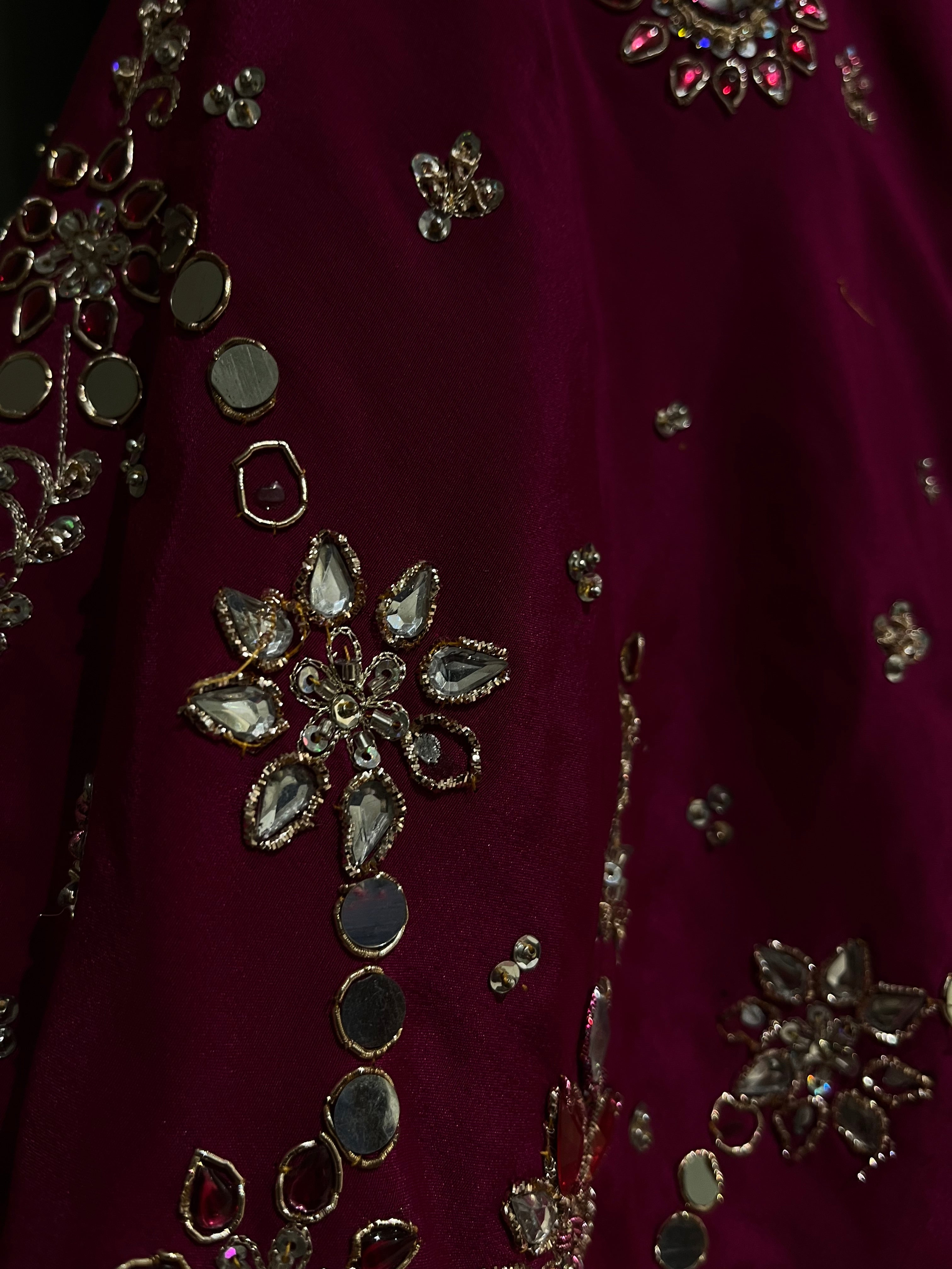 Magenta Zardozi Lehenga Set