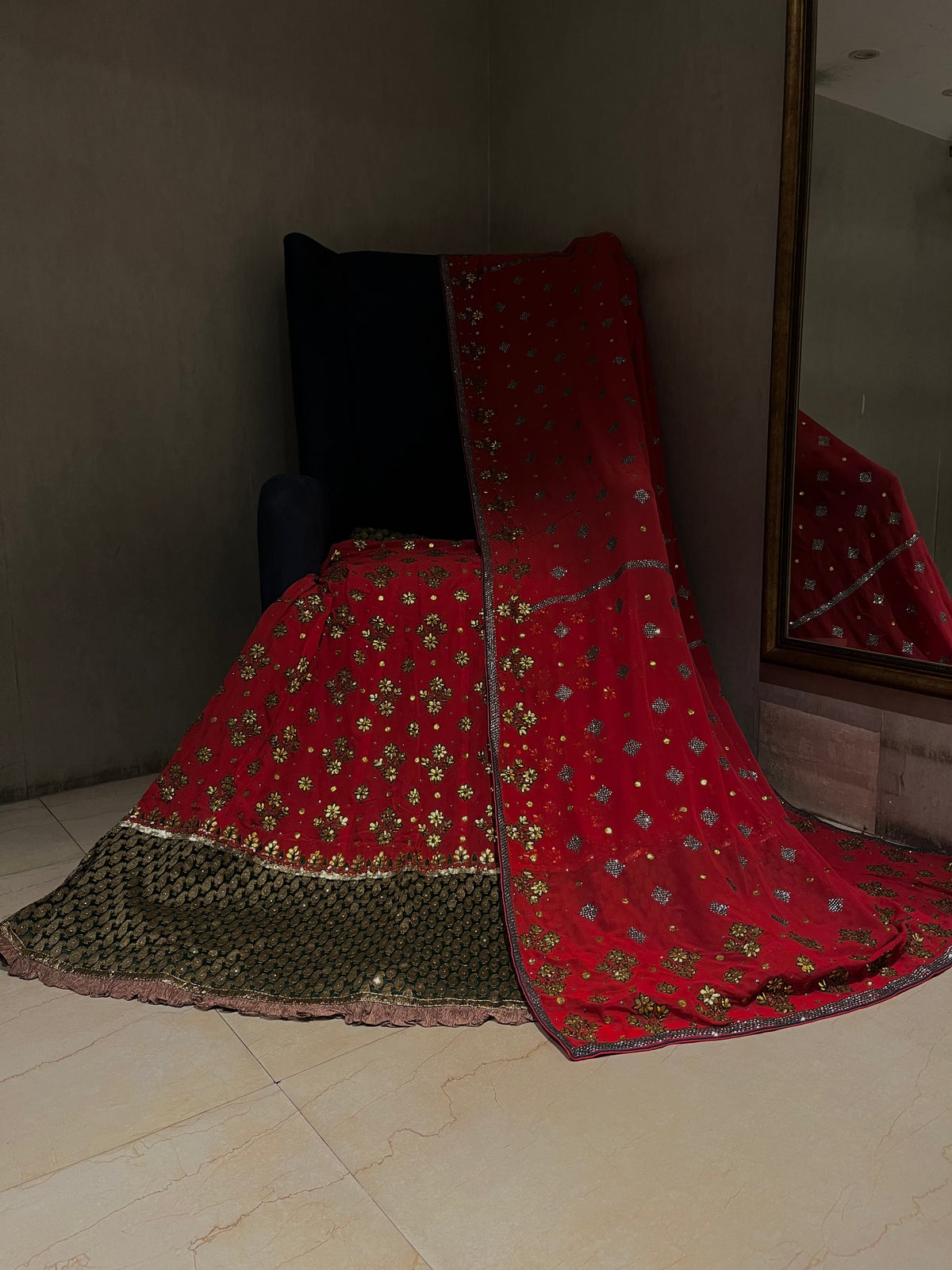 Jaipuri Gerua Lehenga Set