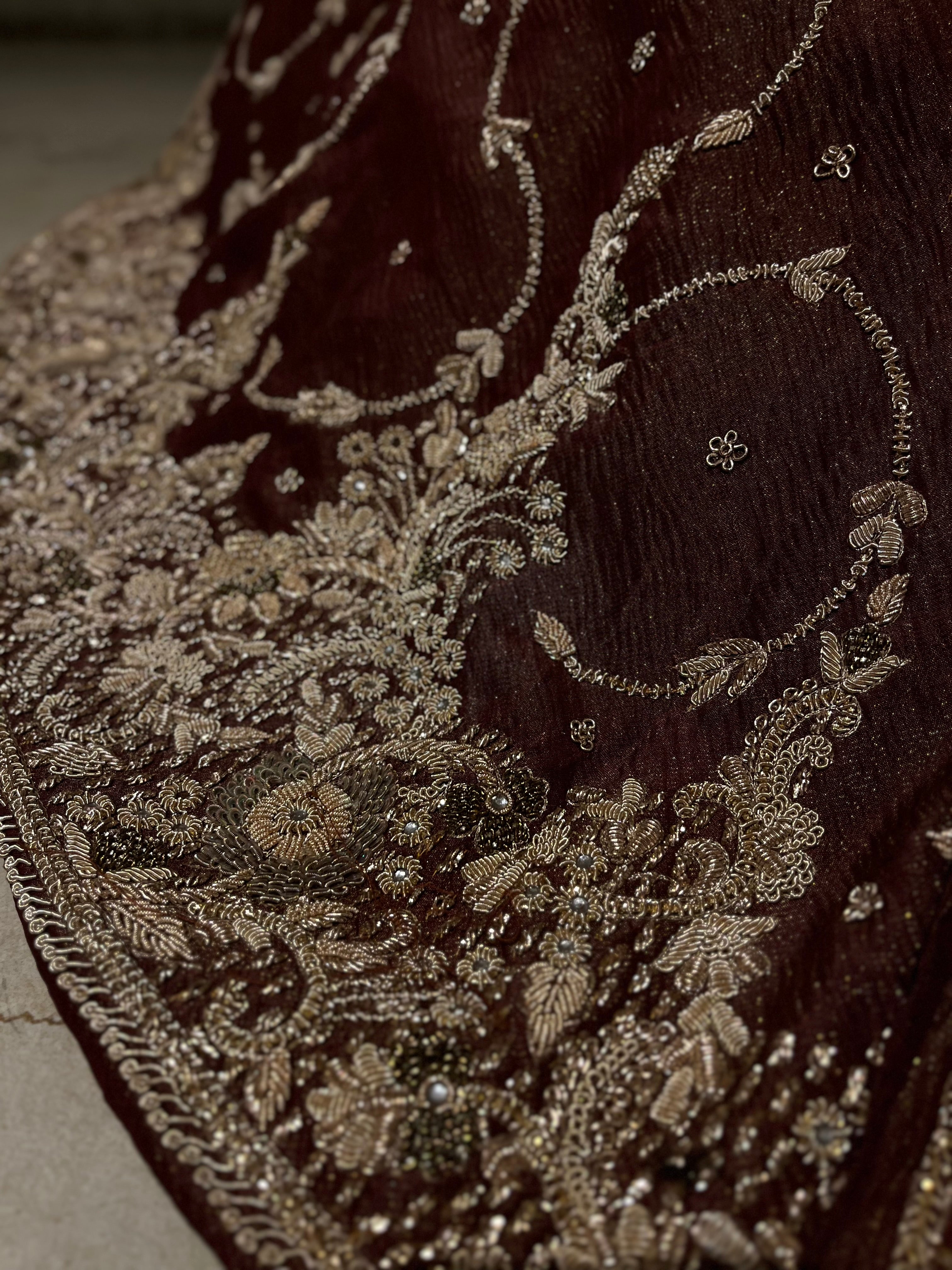 Maroon zardozi lehenga
