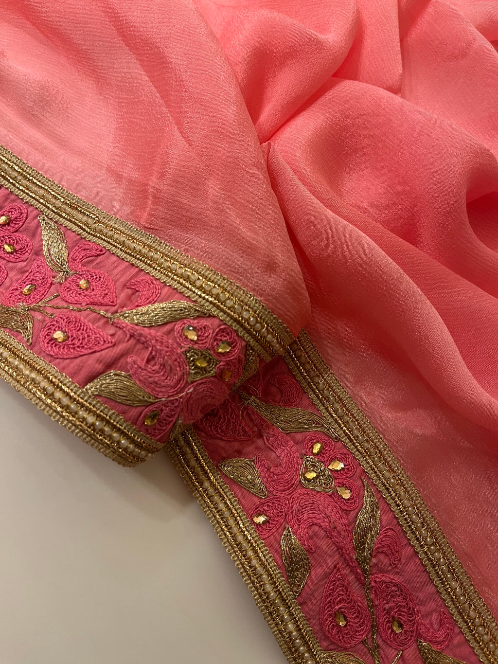 Strawberry Pink Saree
