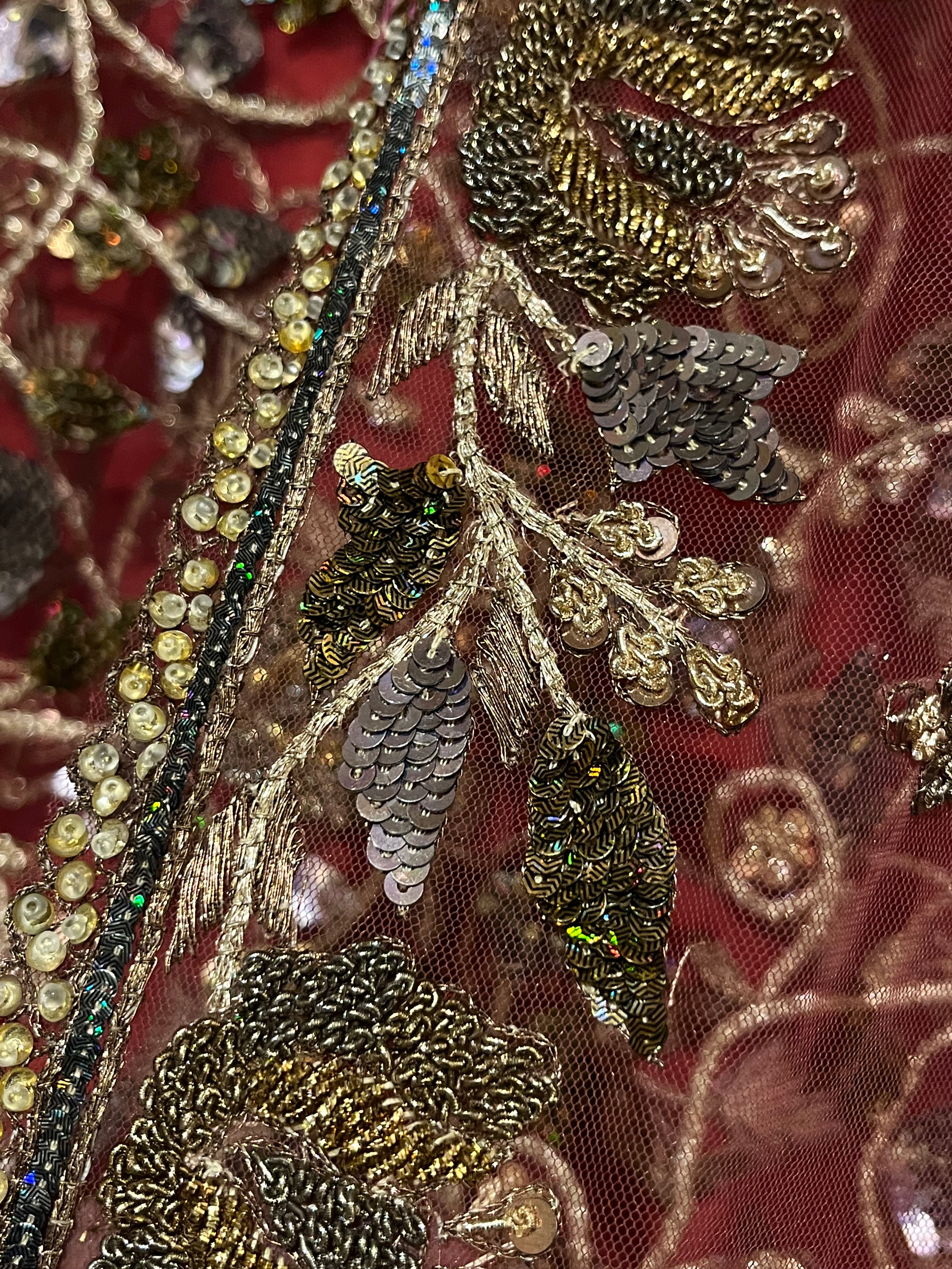 Mauve Flora Net lehenga set