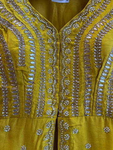 Mustard Yellow kothi and Skirt set