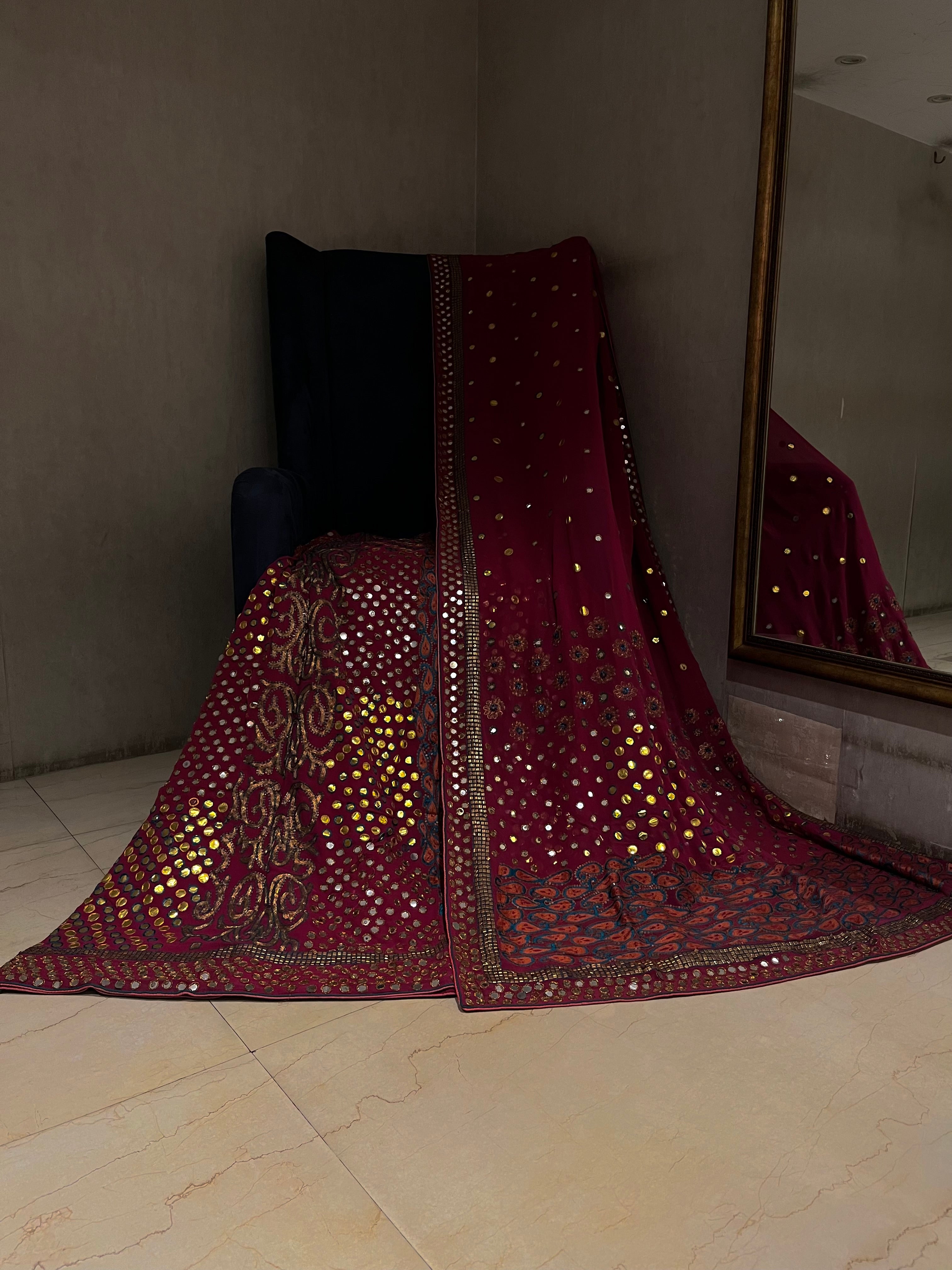 Evening Mahroon Lehenga Set