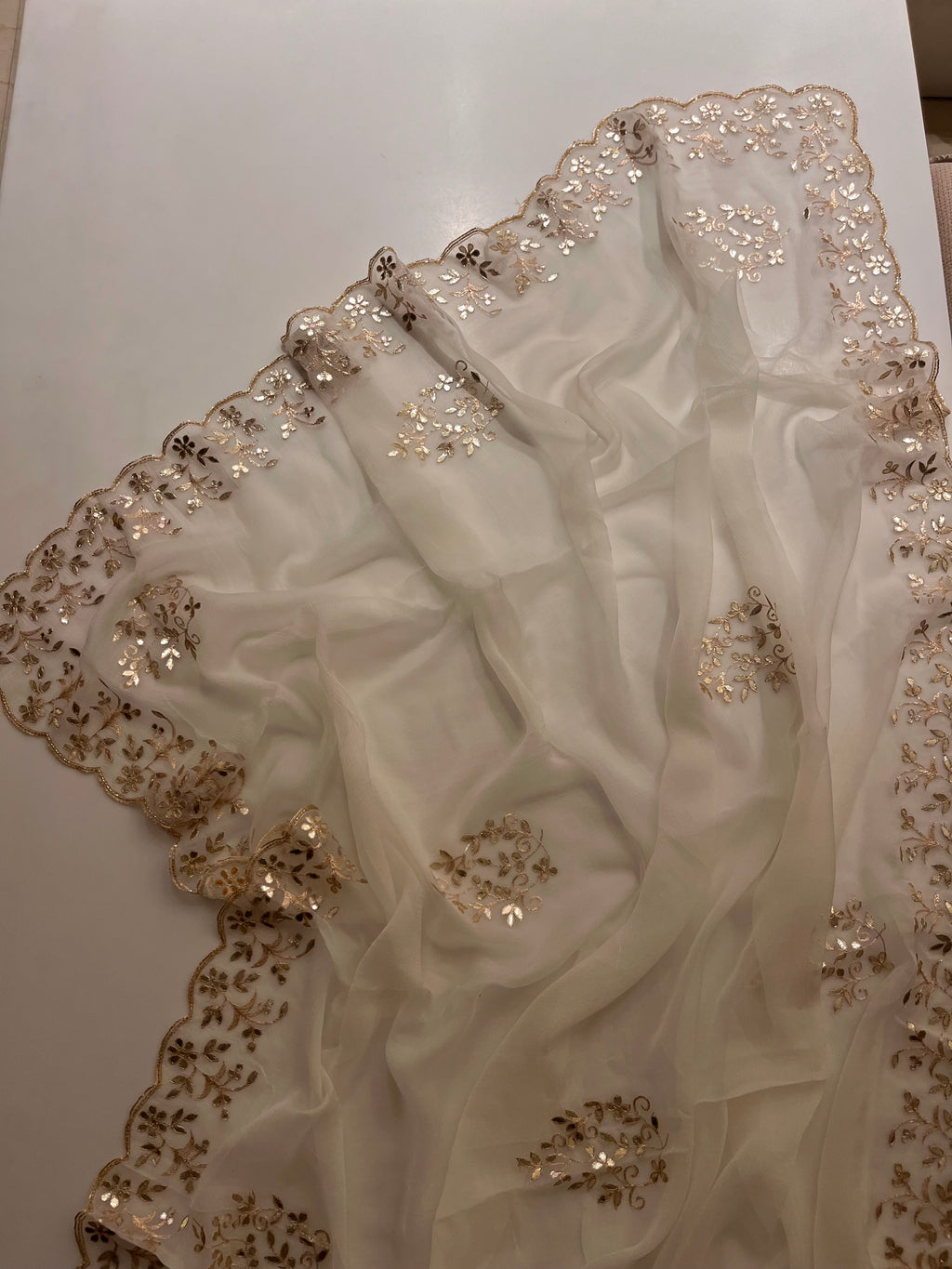 Ivory Traditional Gotta Saree