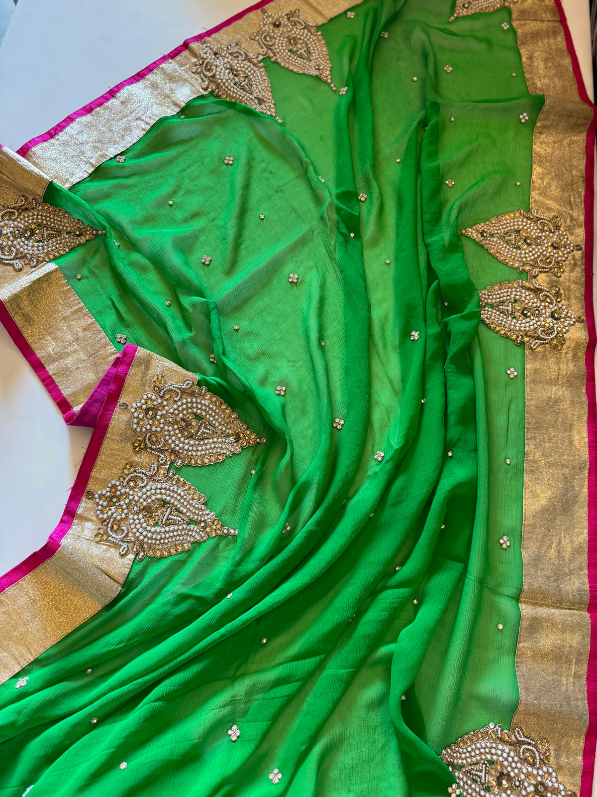 Pure platinum double diamond chiffon