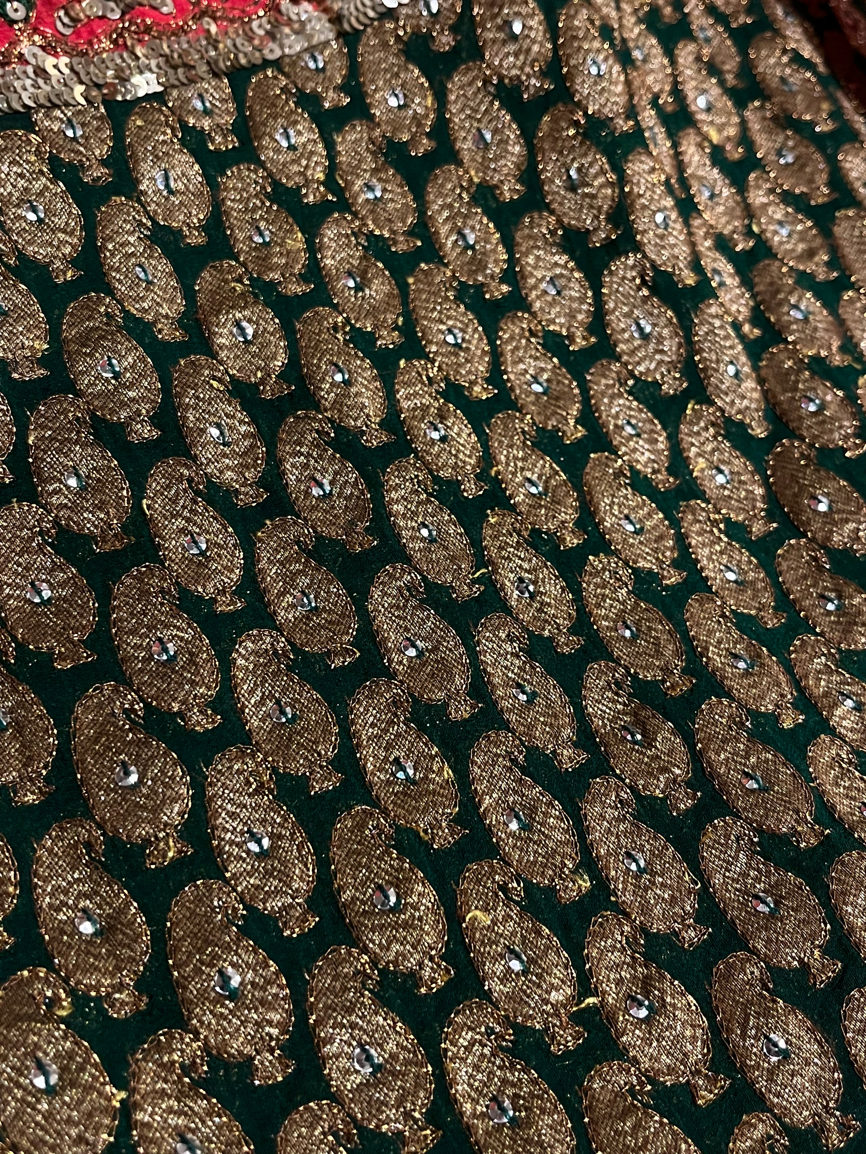 Georgette and Brocade Lehenga Set