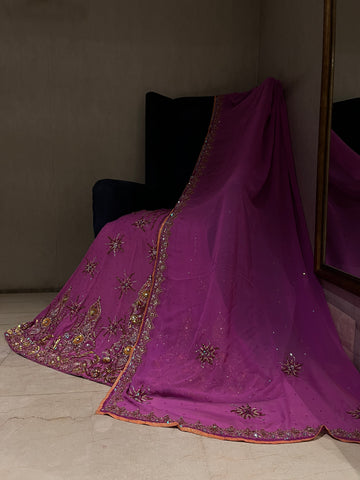 Gilded Mauve Lehenga Set