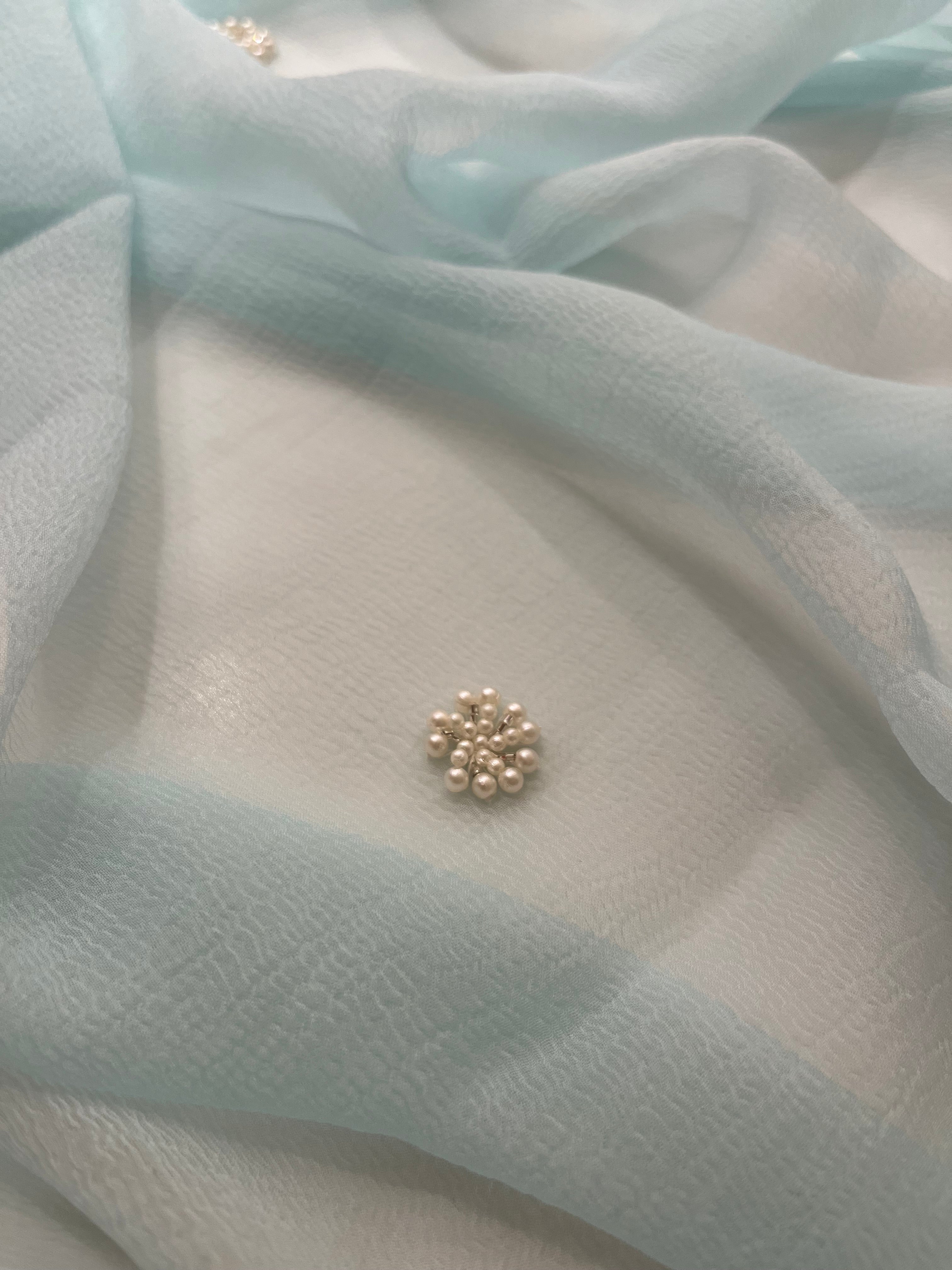 Pretty Pearls Aqua Saree