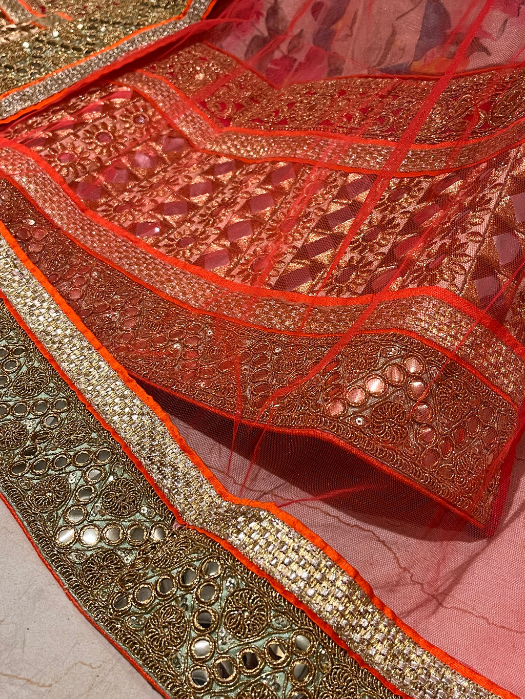 Printed Peach lehenga set