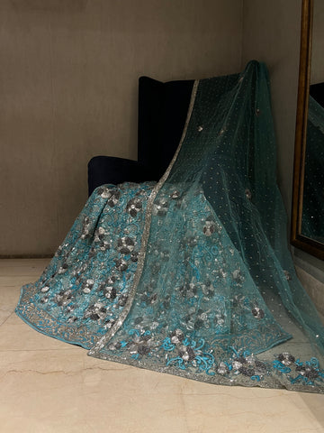 firozi ocean Lehenga Set