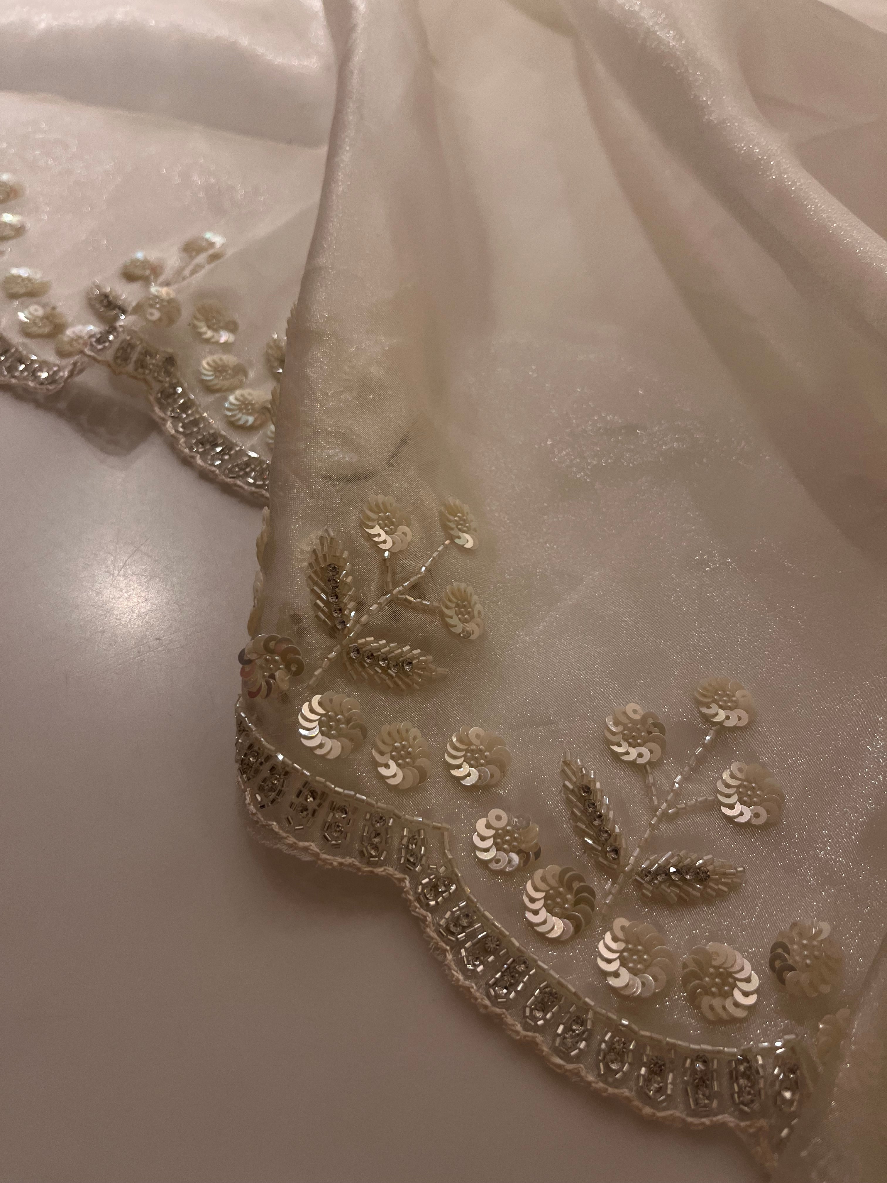 Ivory Aura pure organza saree