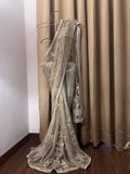 Nude cocktail saree