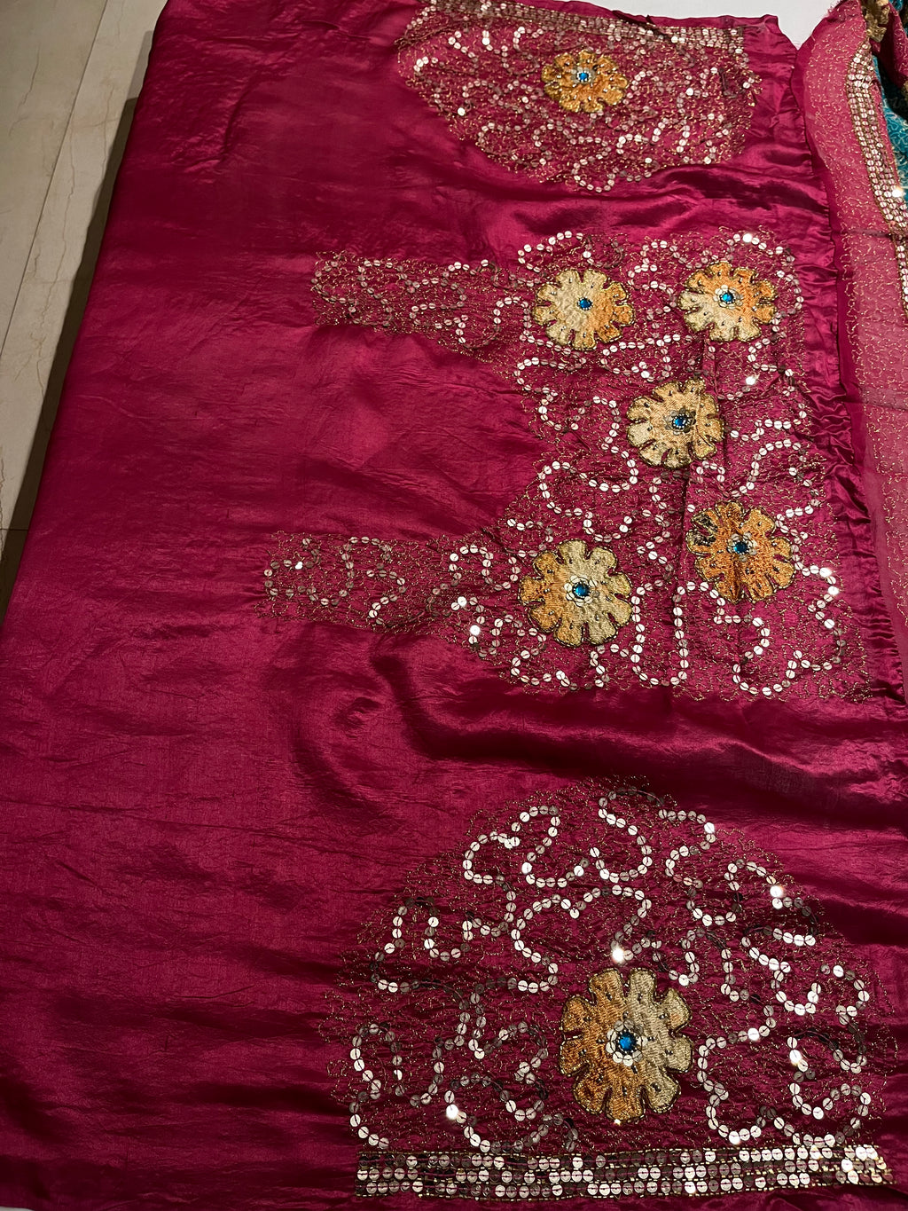 Floral Patch Work Lehenga Set