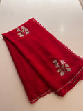 Red Leaf Pure Chiffon Saree