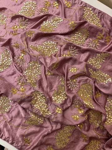 Mauve Pink Heavy Silk saree