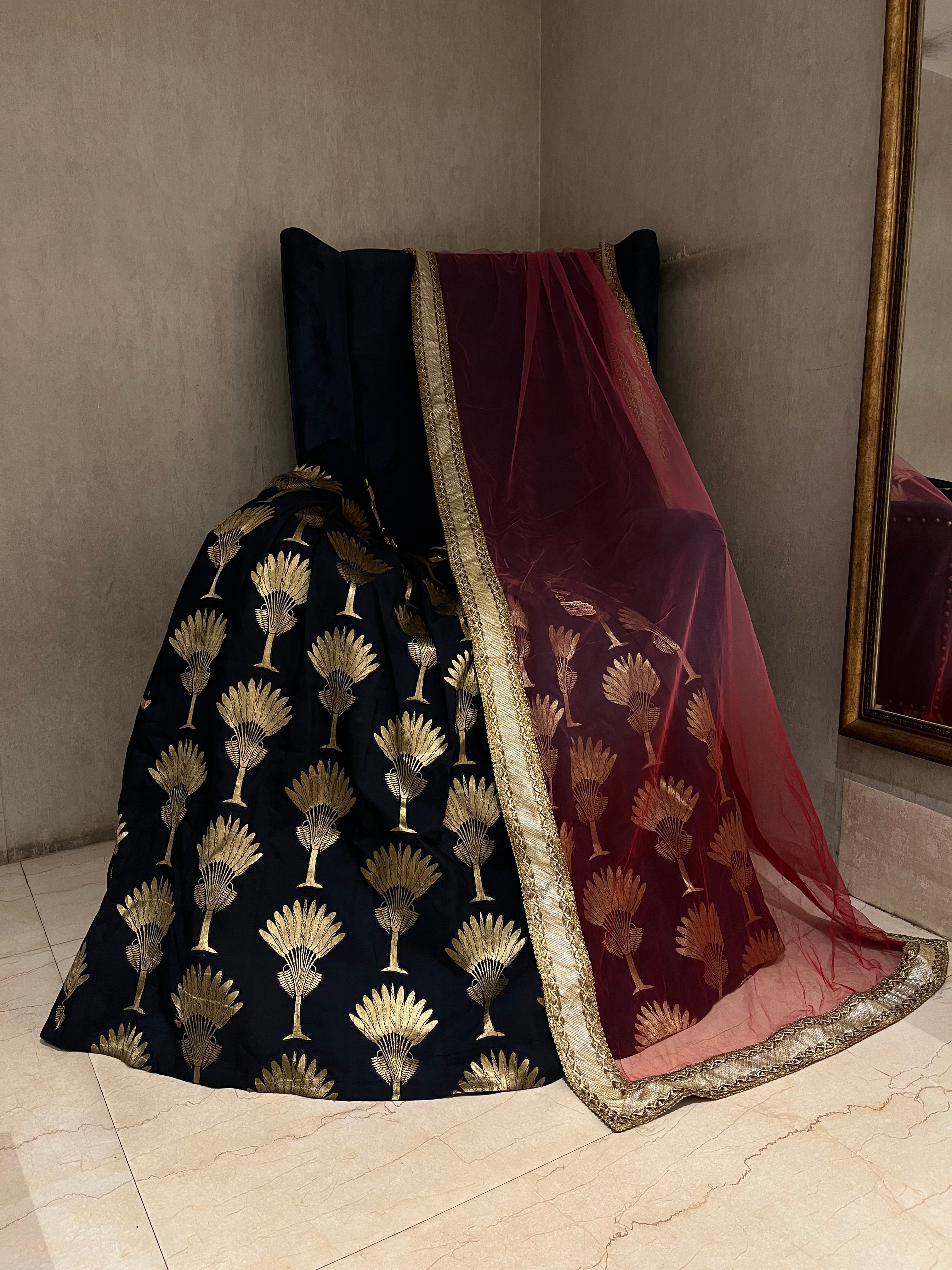 Navy Blue Lehenga Set