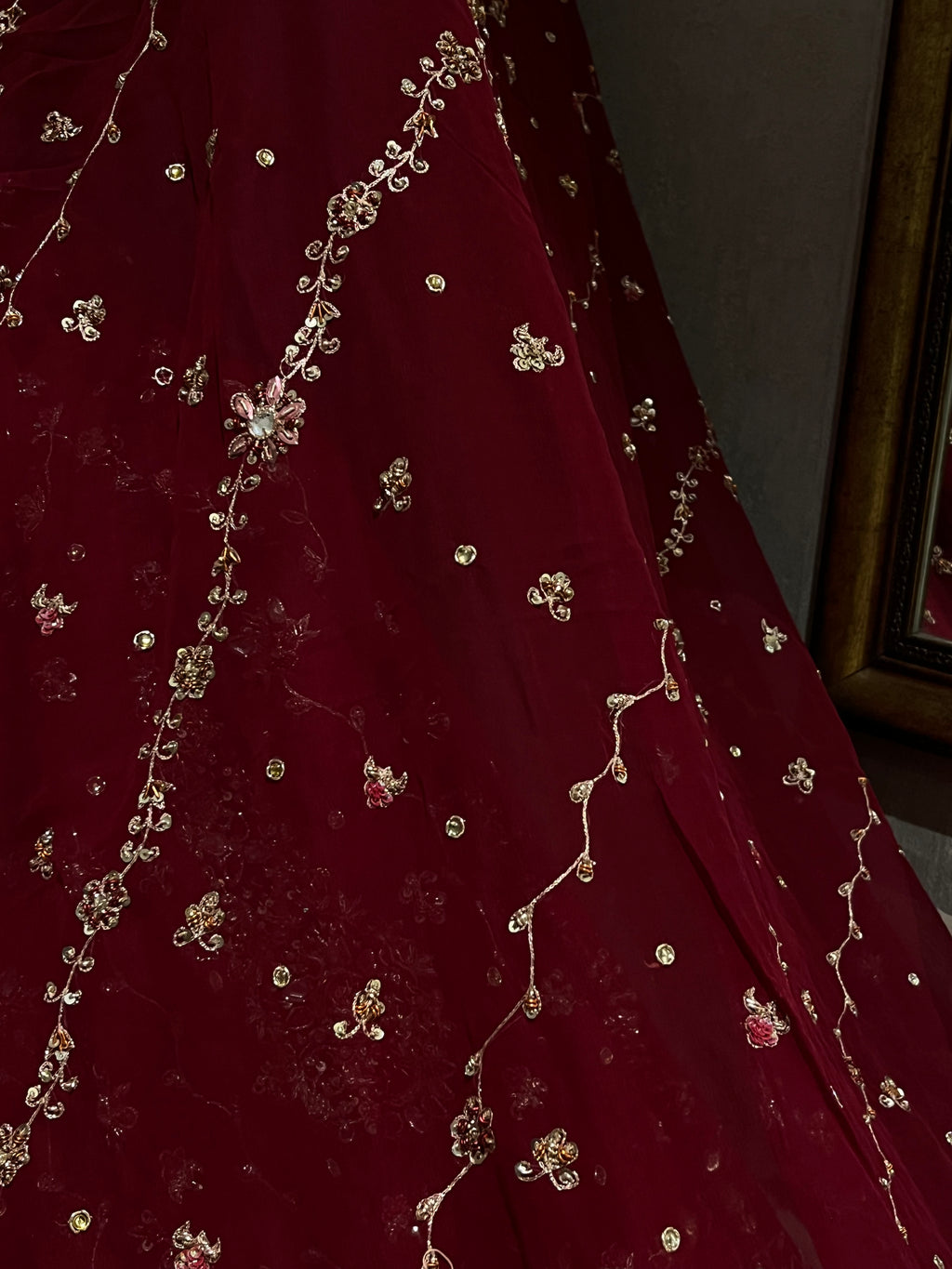 Traditional Deep Red Bridal Lehenga