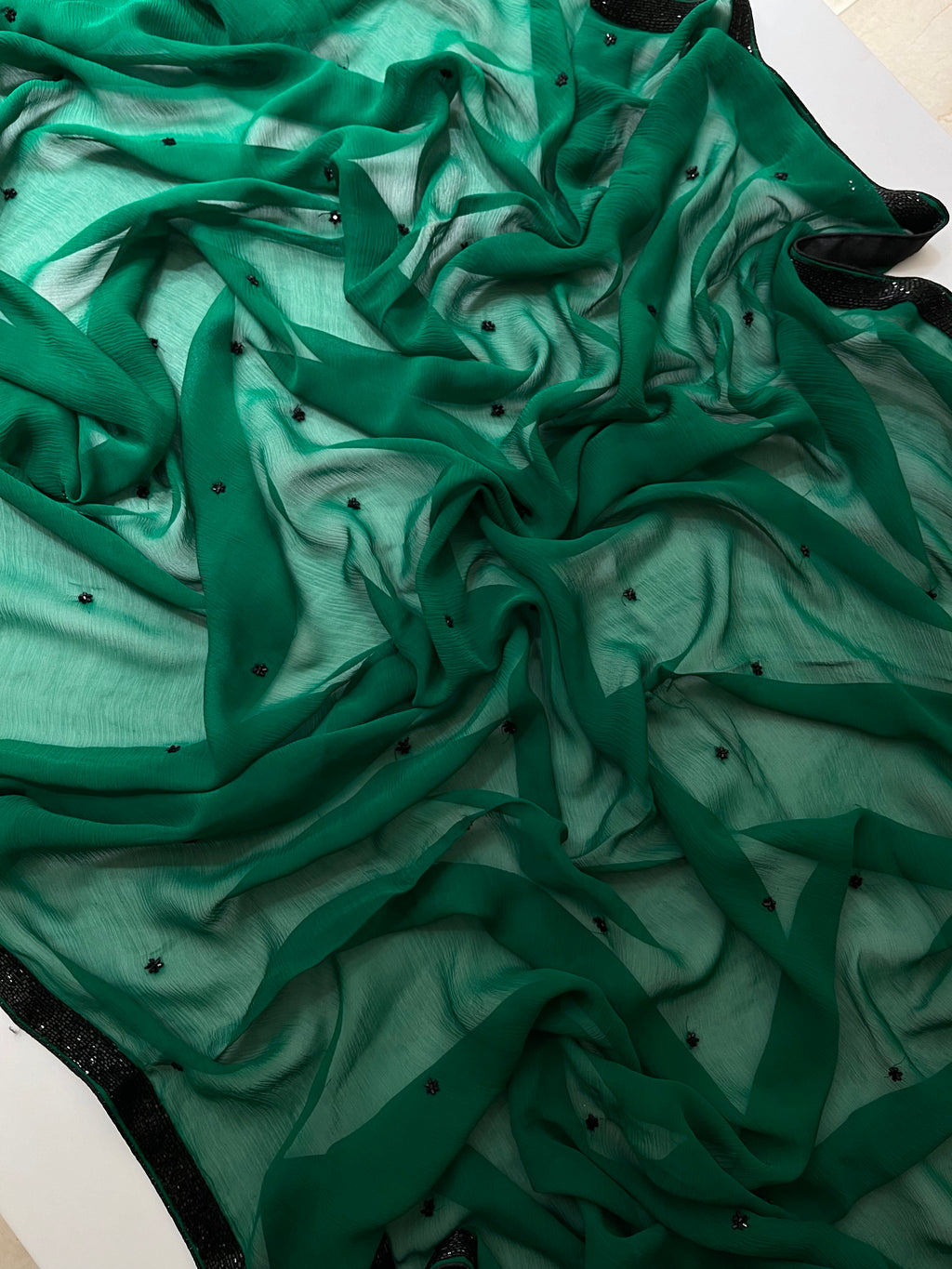 forest green Cocktail saree