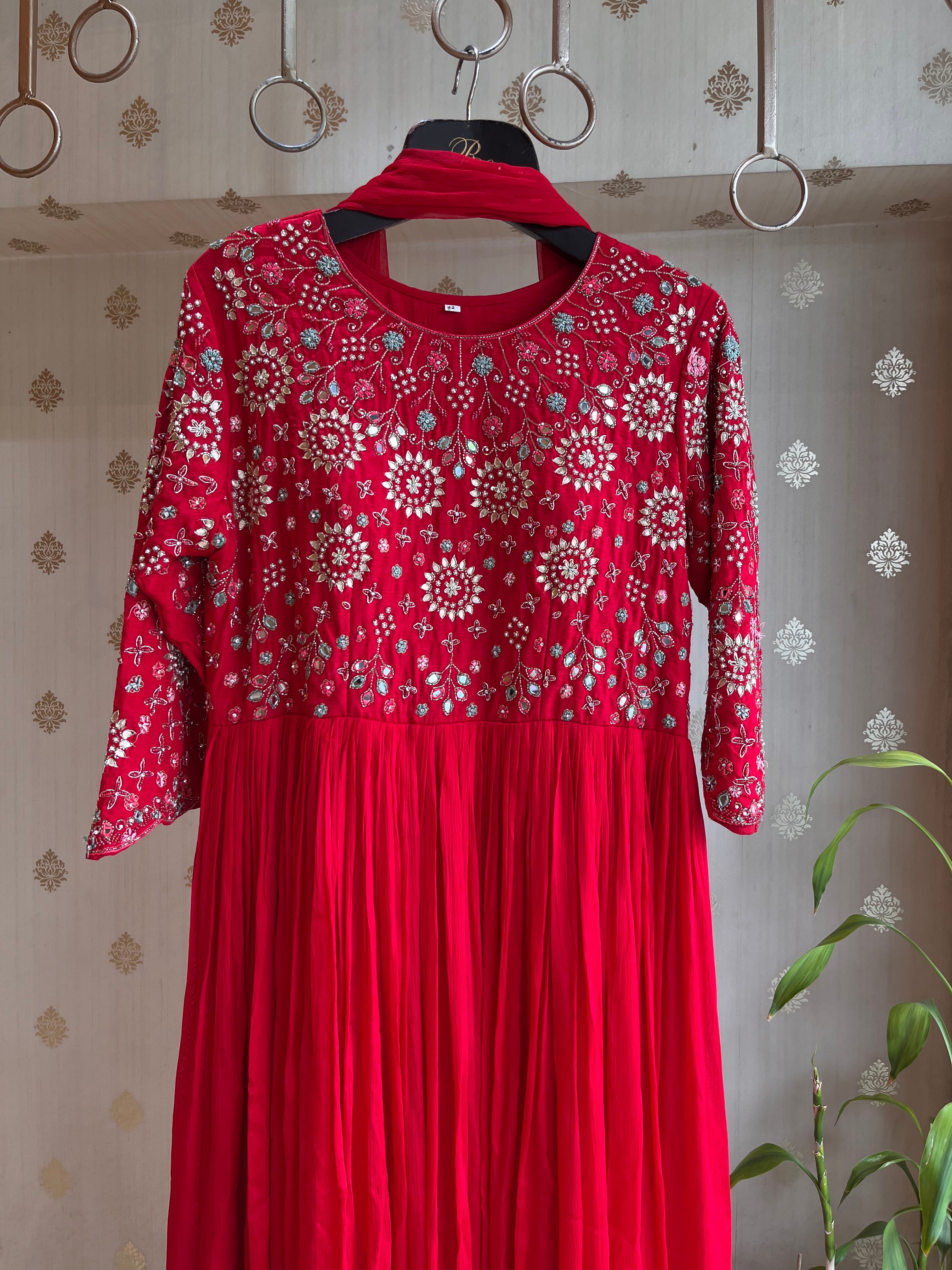 Red Rose Full Anarkali