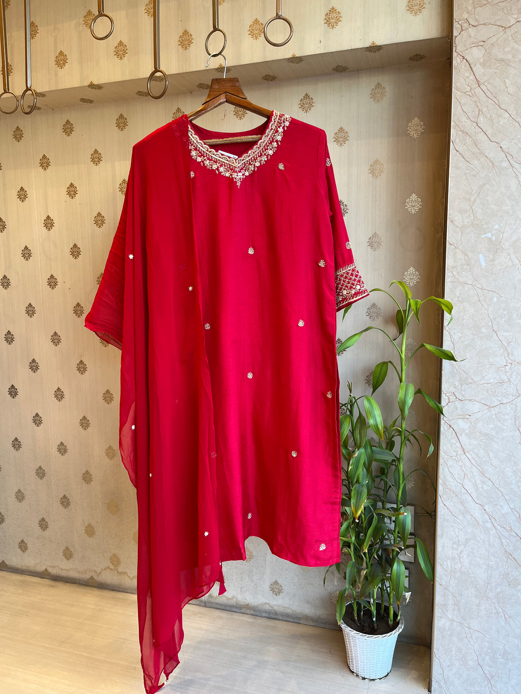 Magenta Pink Silk Suit