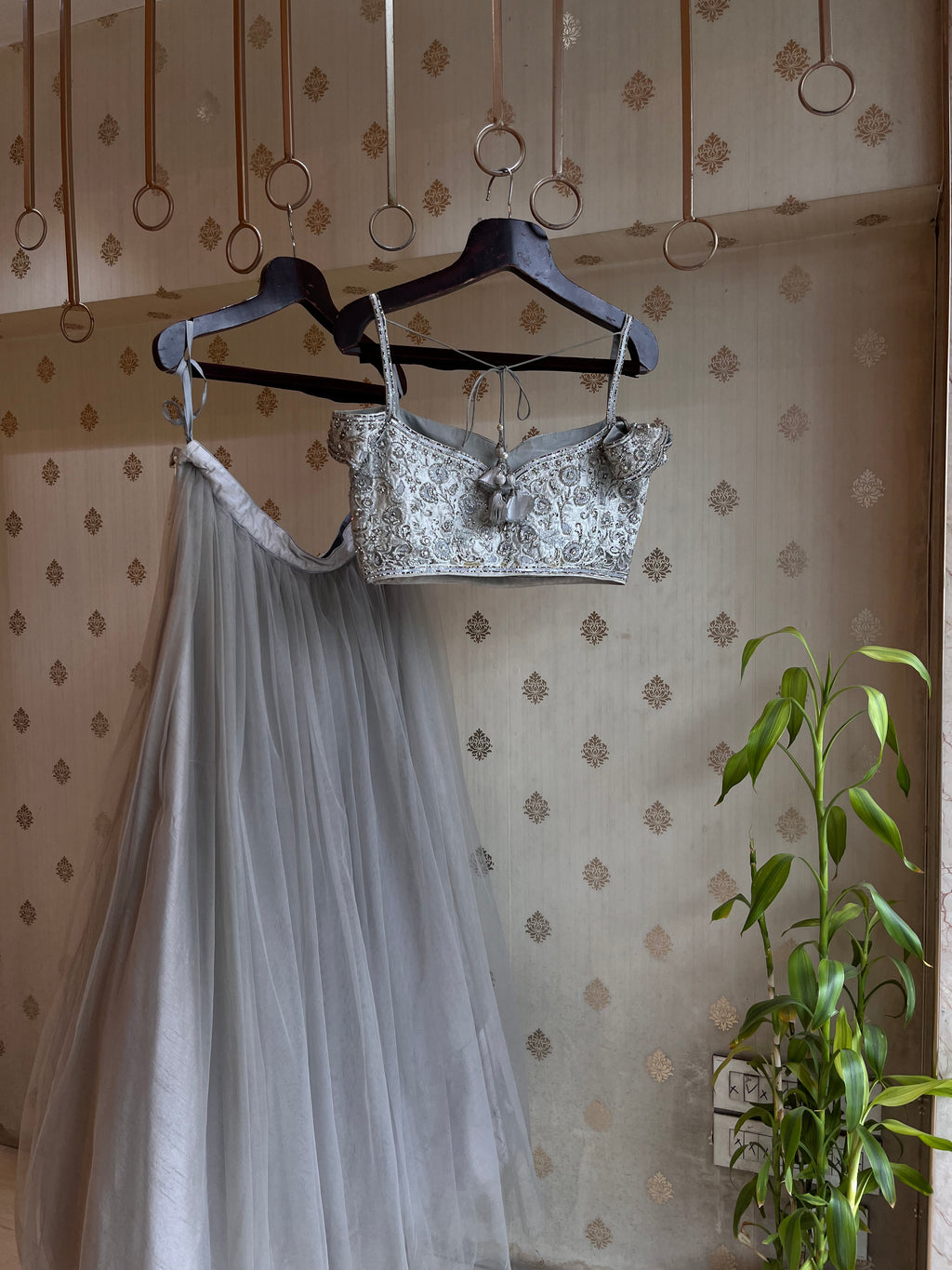 Marble Grey Indo-Western Set