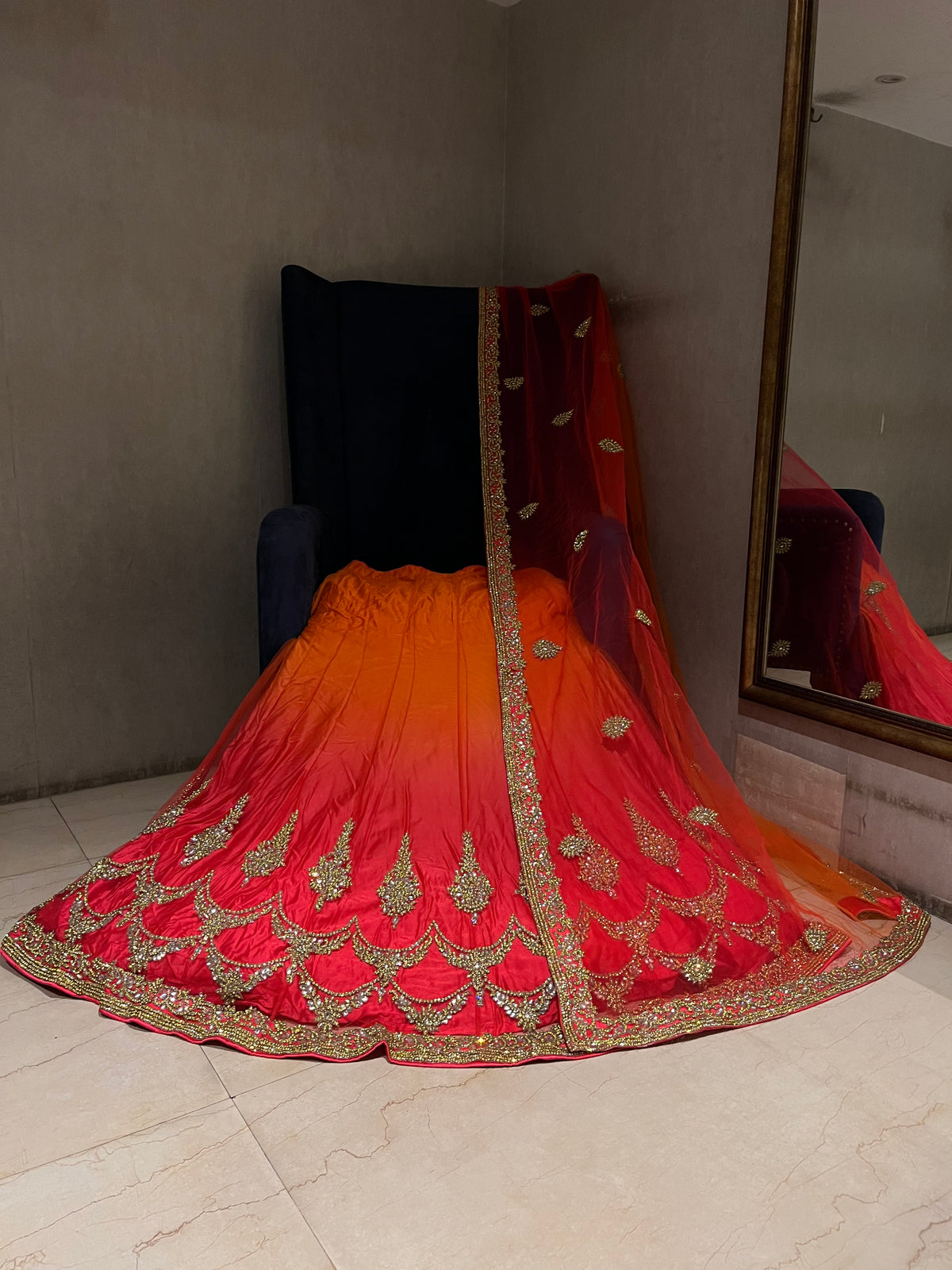 Sunset Ombré Lehenga Set