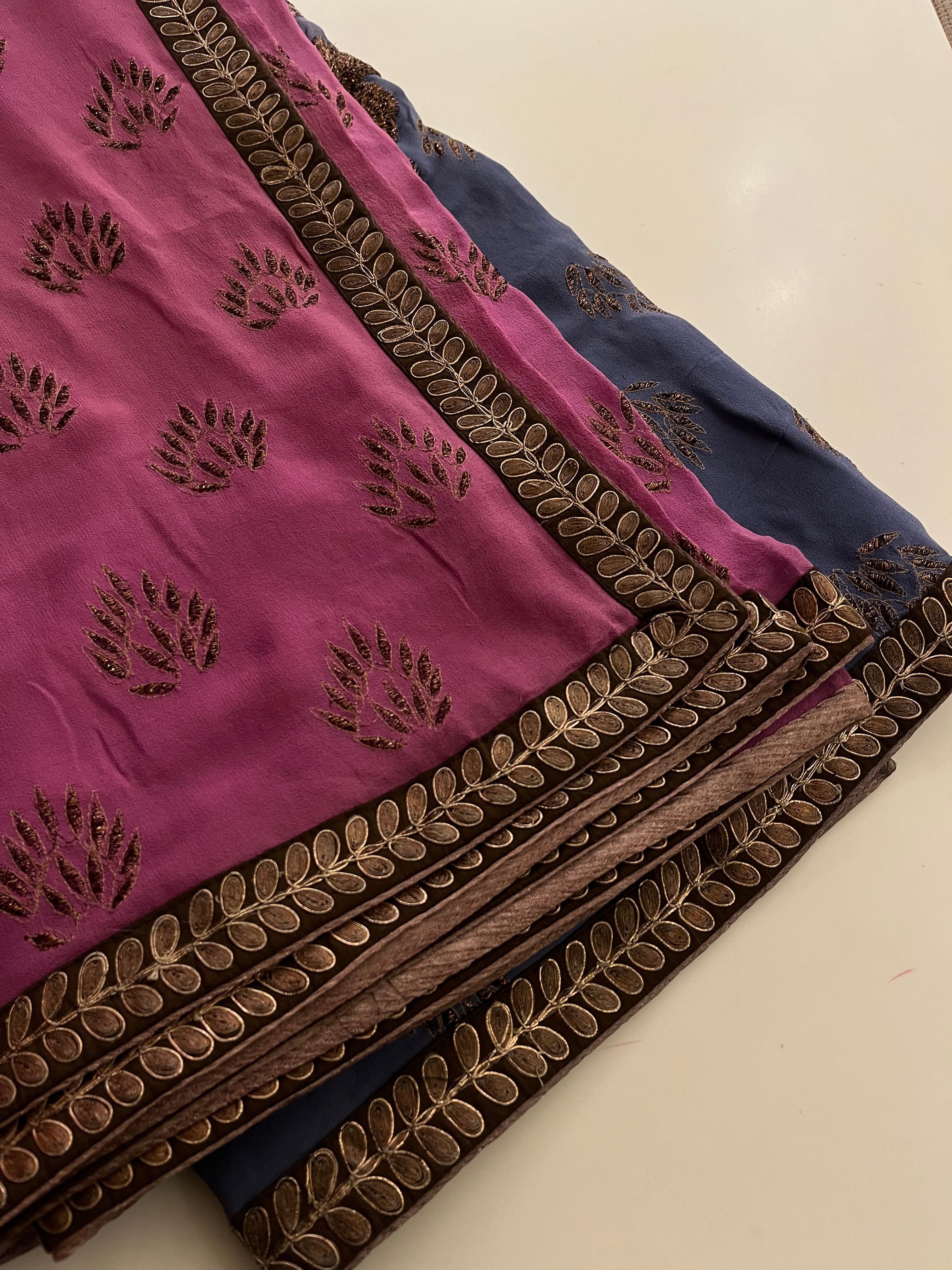 Pink to Purple Ombré Saree