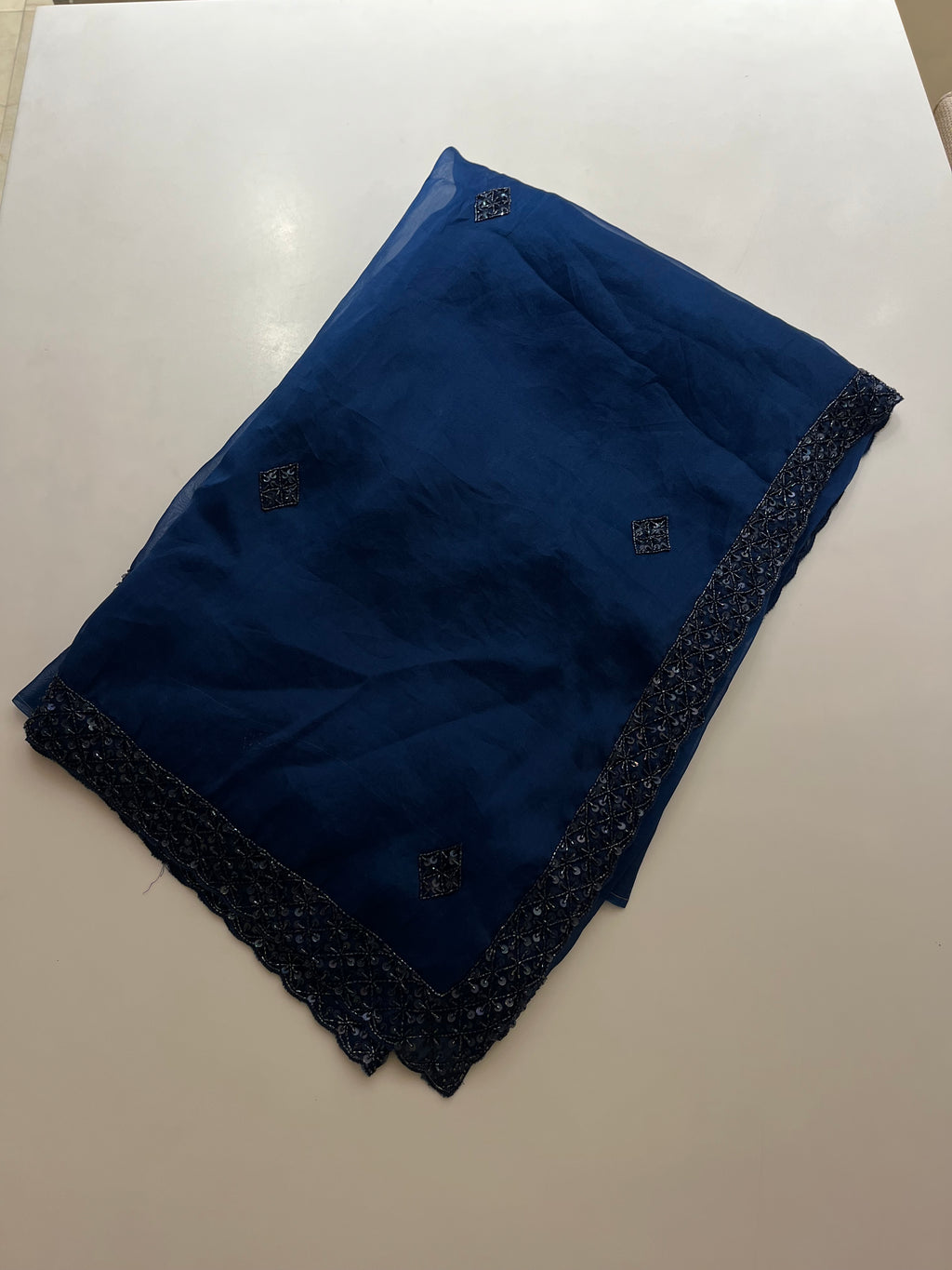 Midnight Blue Organza saree