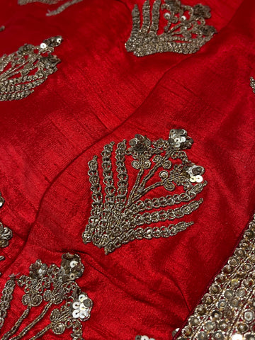 bridal red sequins lehenga set