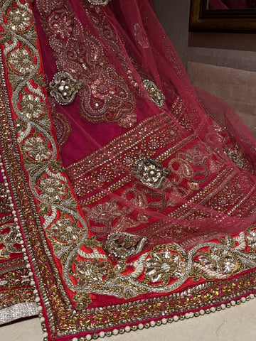 Deep Pink Bridal Lehenga Set