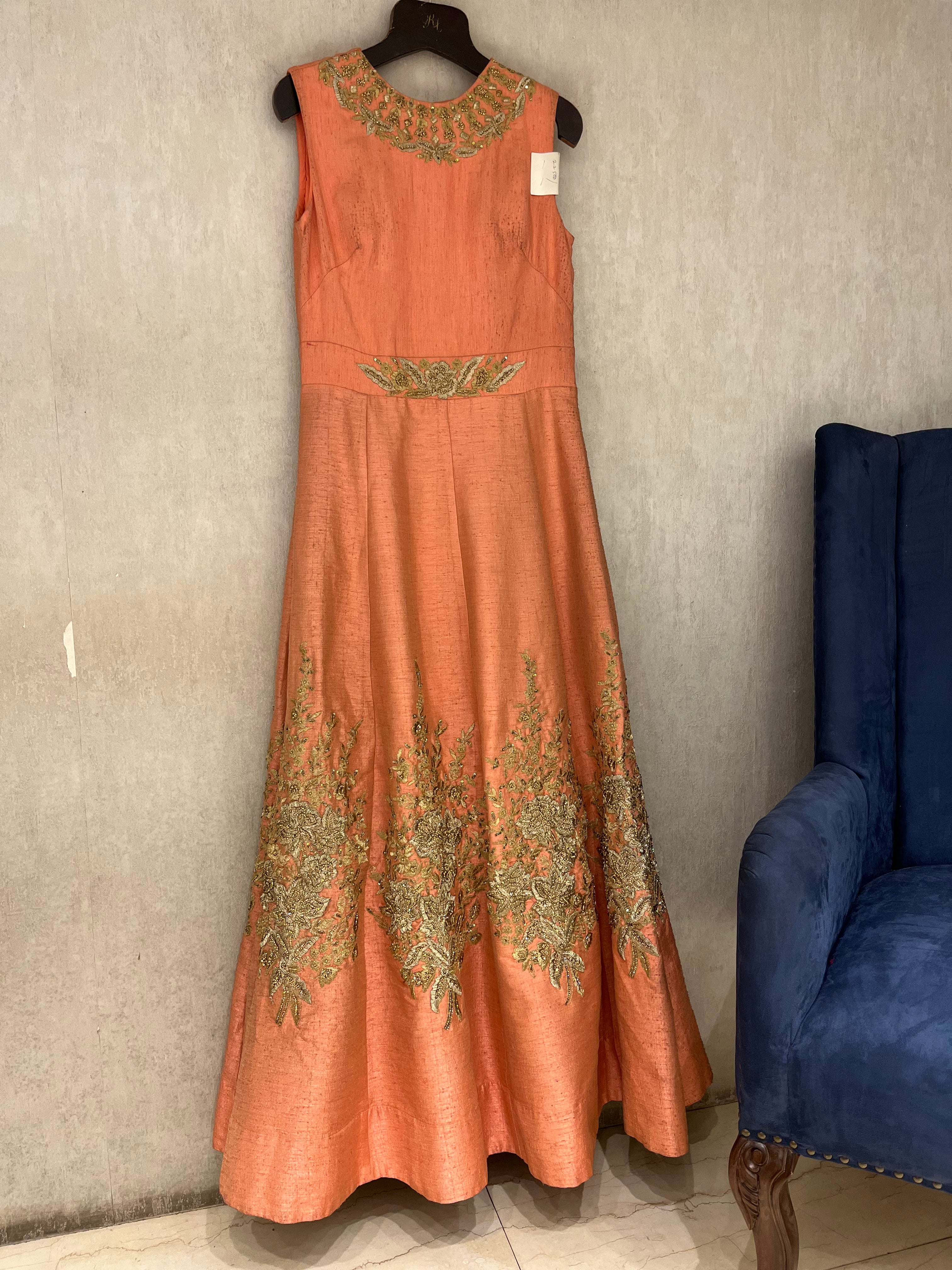 Peach Silk Gown
