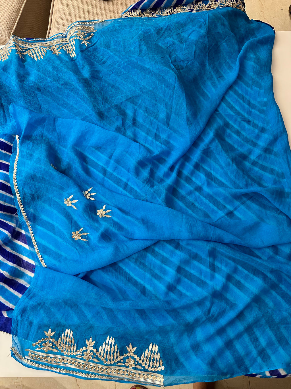 Lehriya Neelam Saree