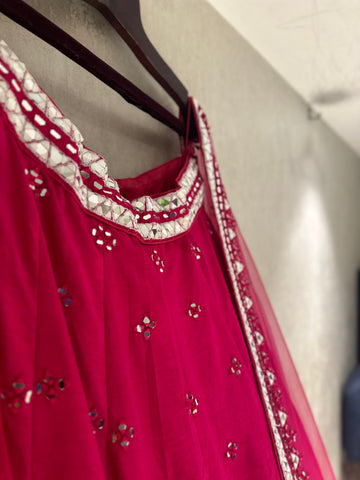 Mirror work Rani Lehenga
