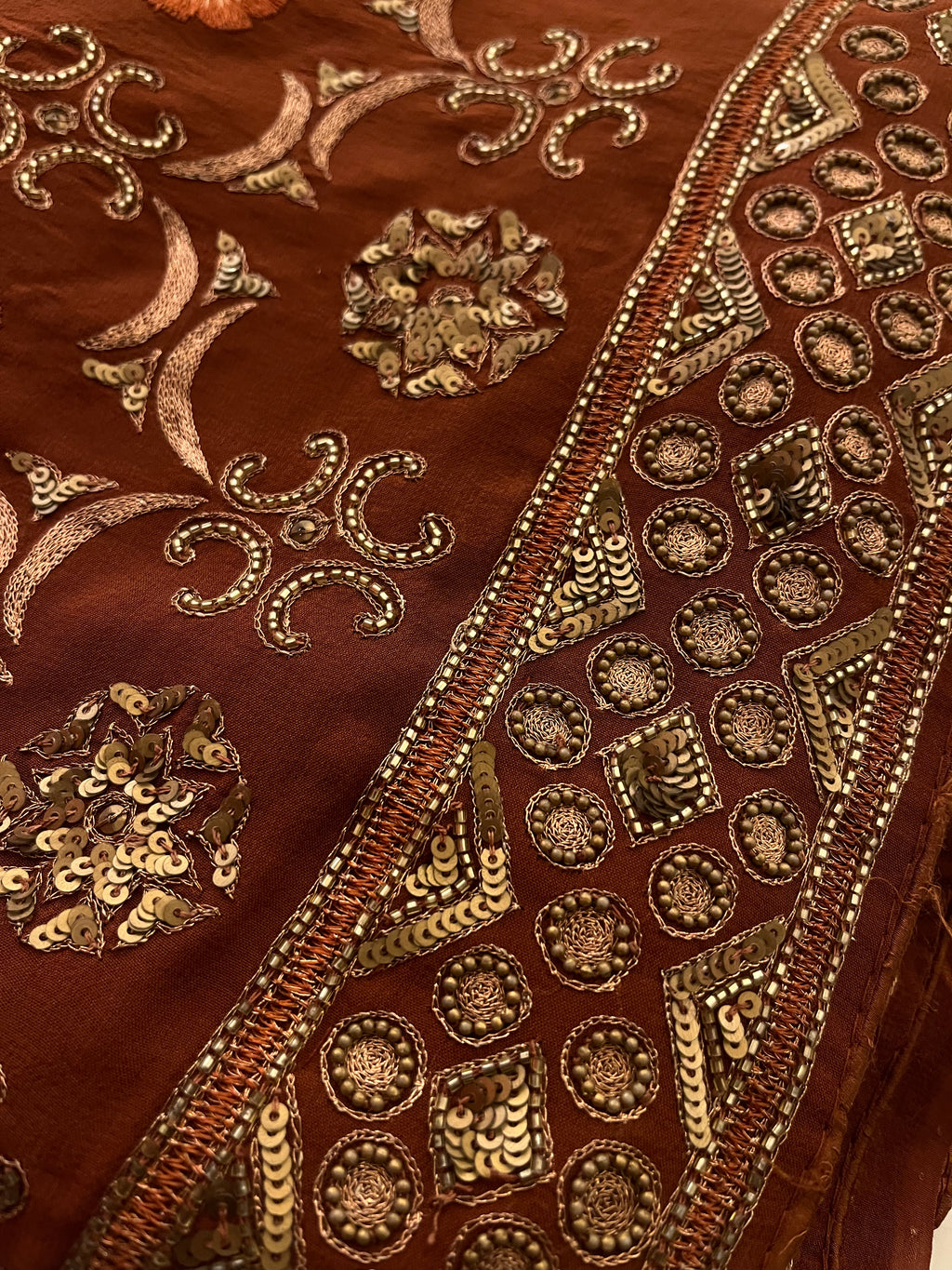 Chocolate Brown Heavy Work Saree