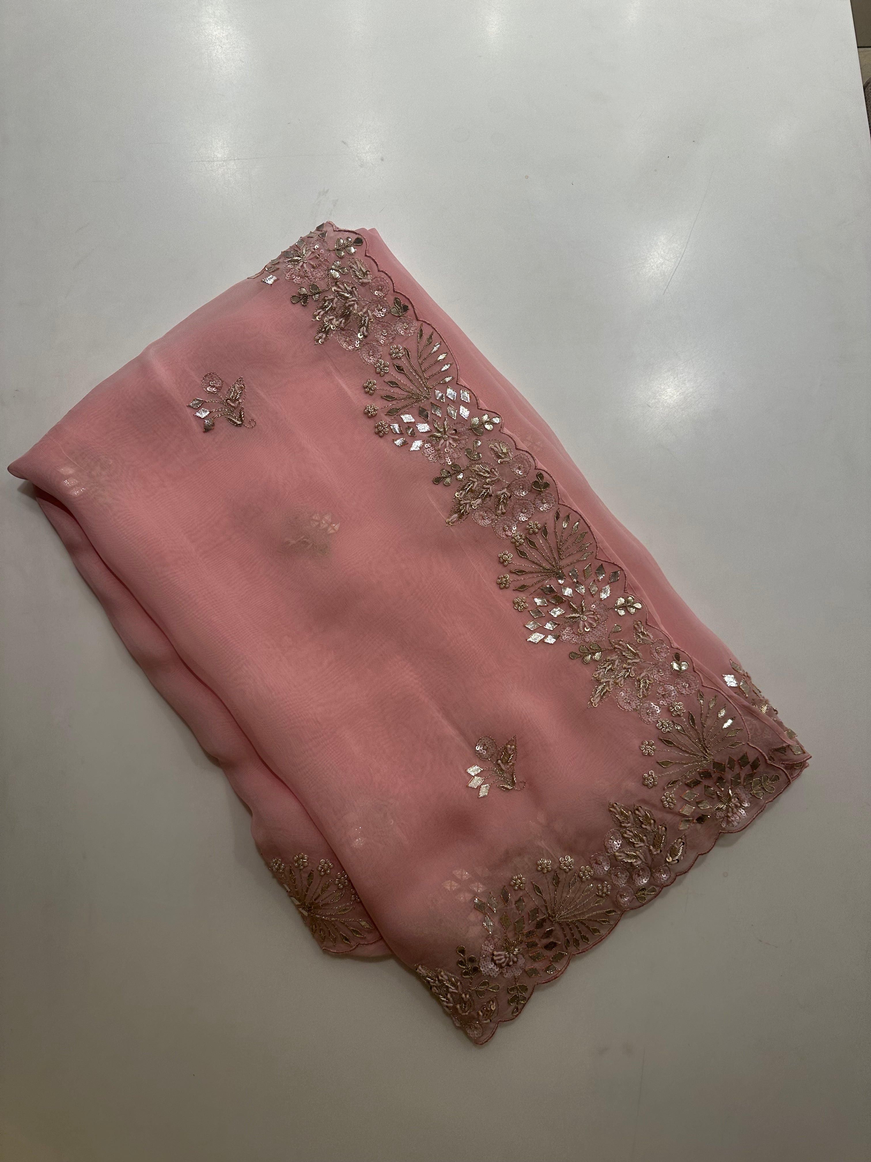 Rukmani Katcha Gotapatti Soft Organza saree