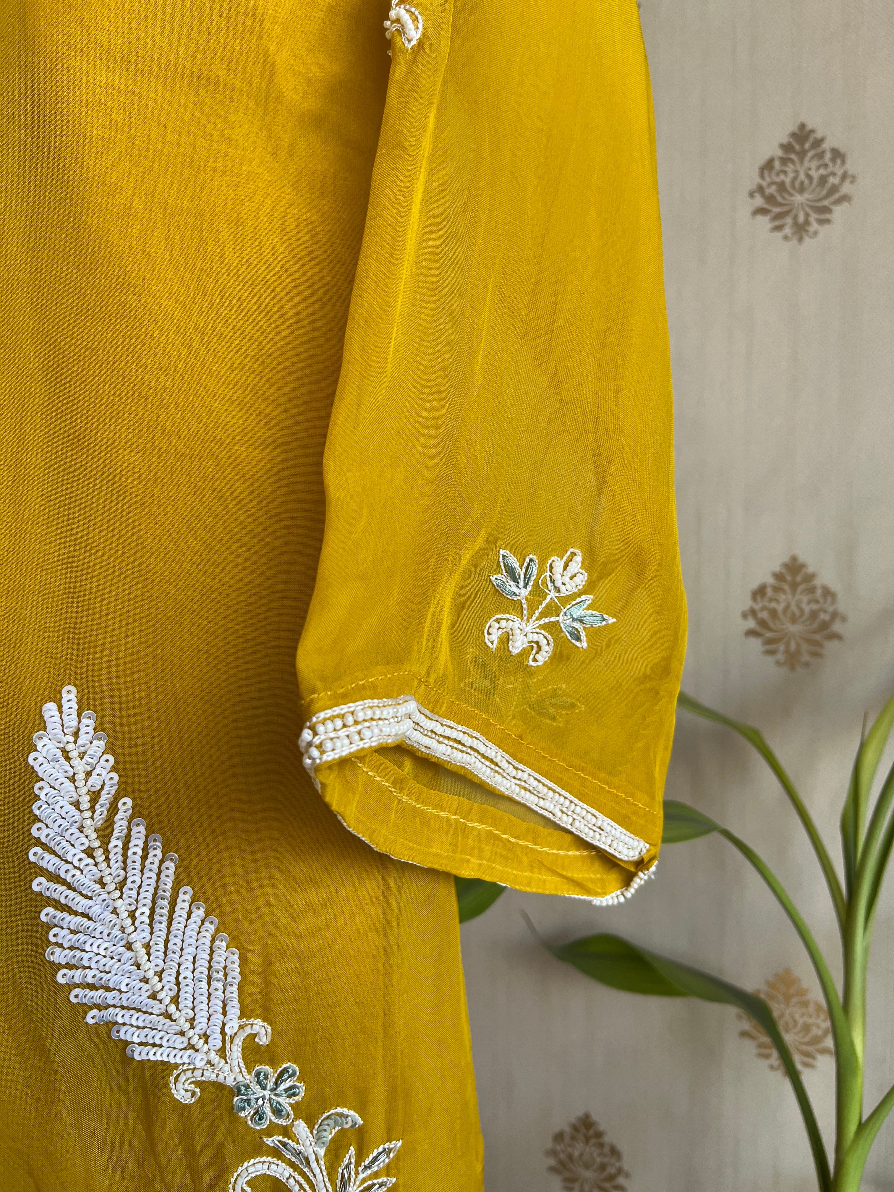 Mustard Organza suit