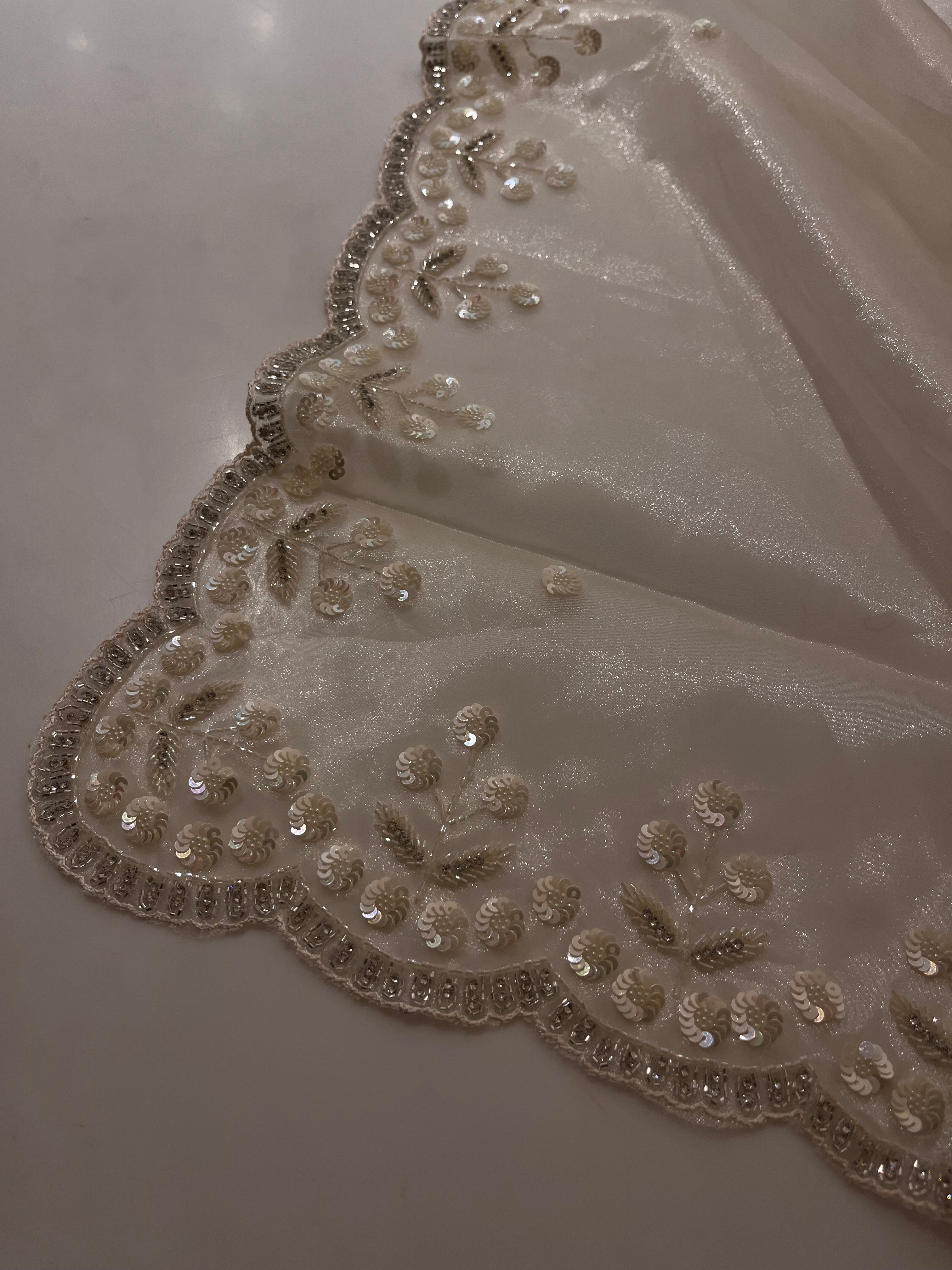 Ivory Aura pure organza saree