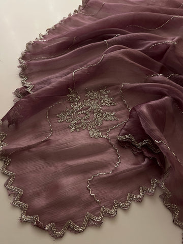 Mauve Gloss Tissue saree