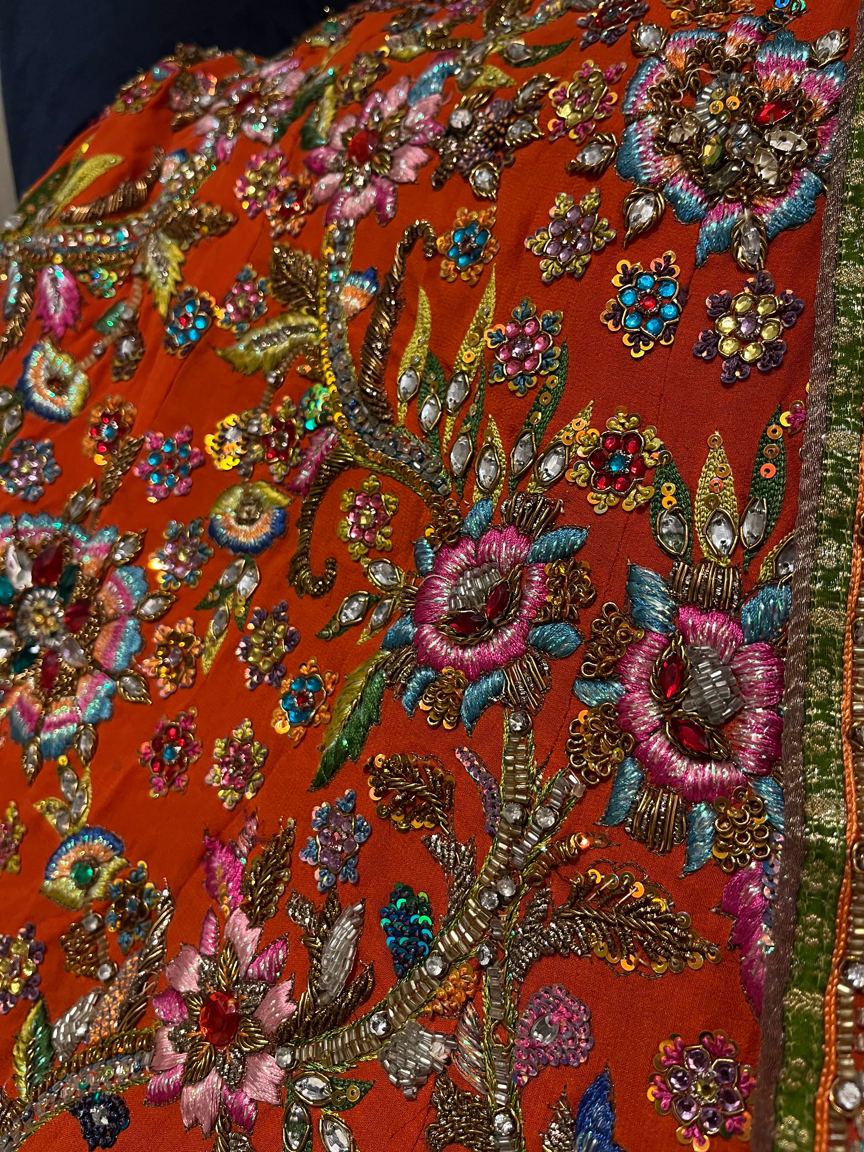 Designer Rust Orange Lehenga Set