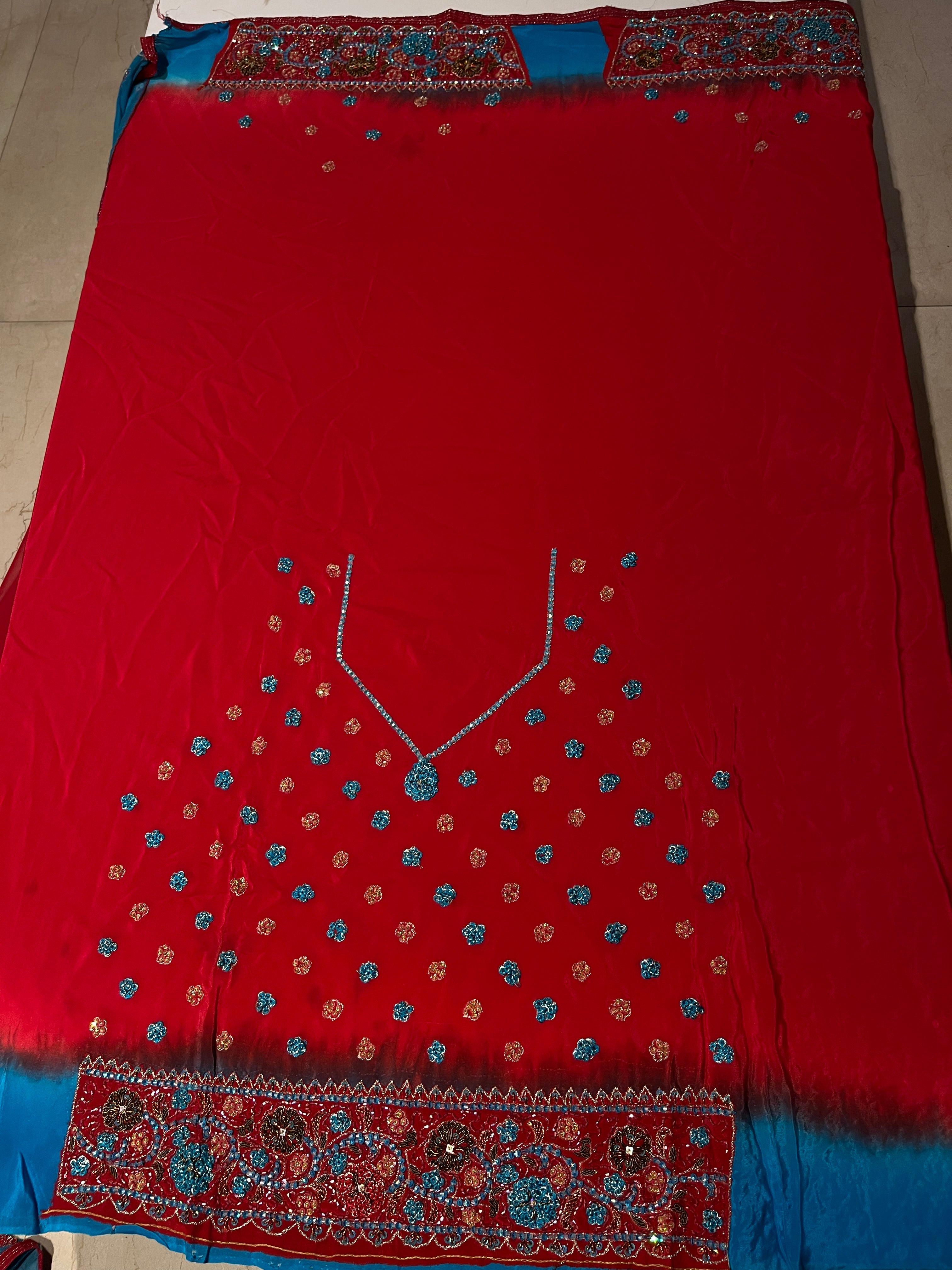 Flora In Red Lehenga Set