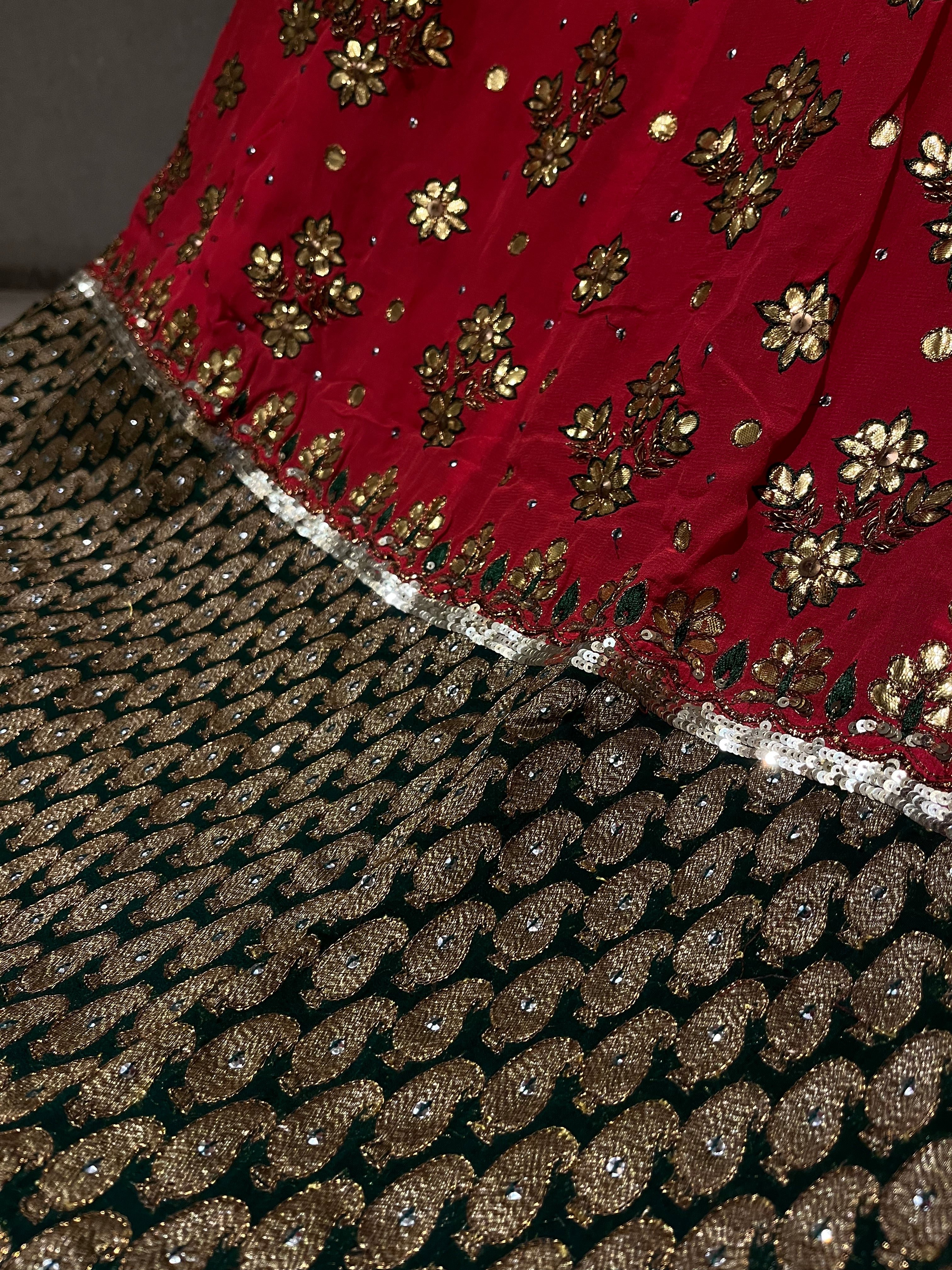 Jaipuri Gerua Lehenga Set