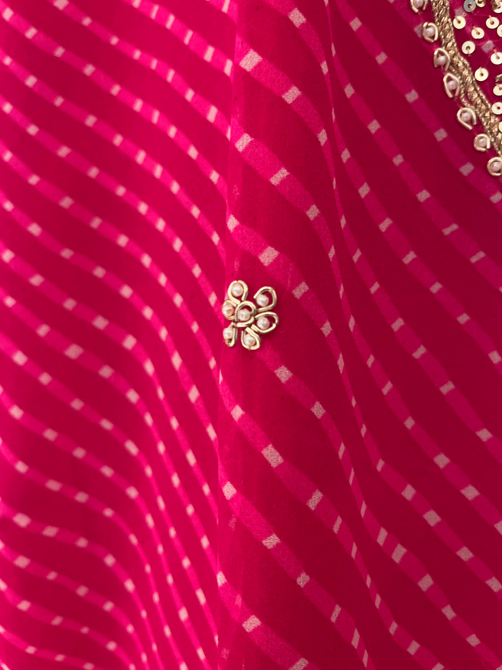 Pink Leheriya Kurti