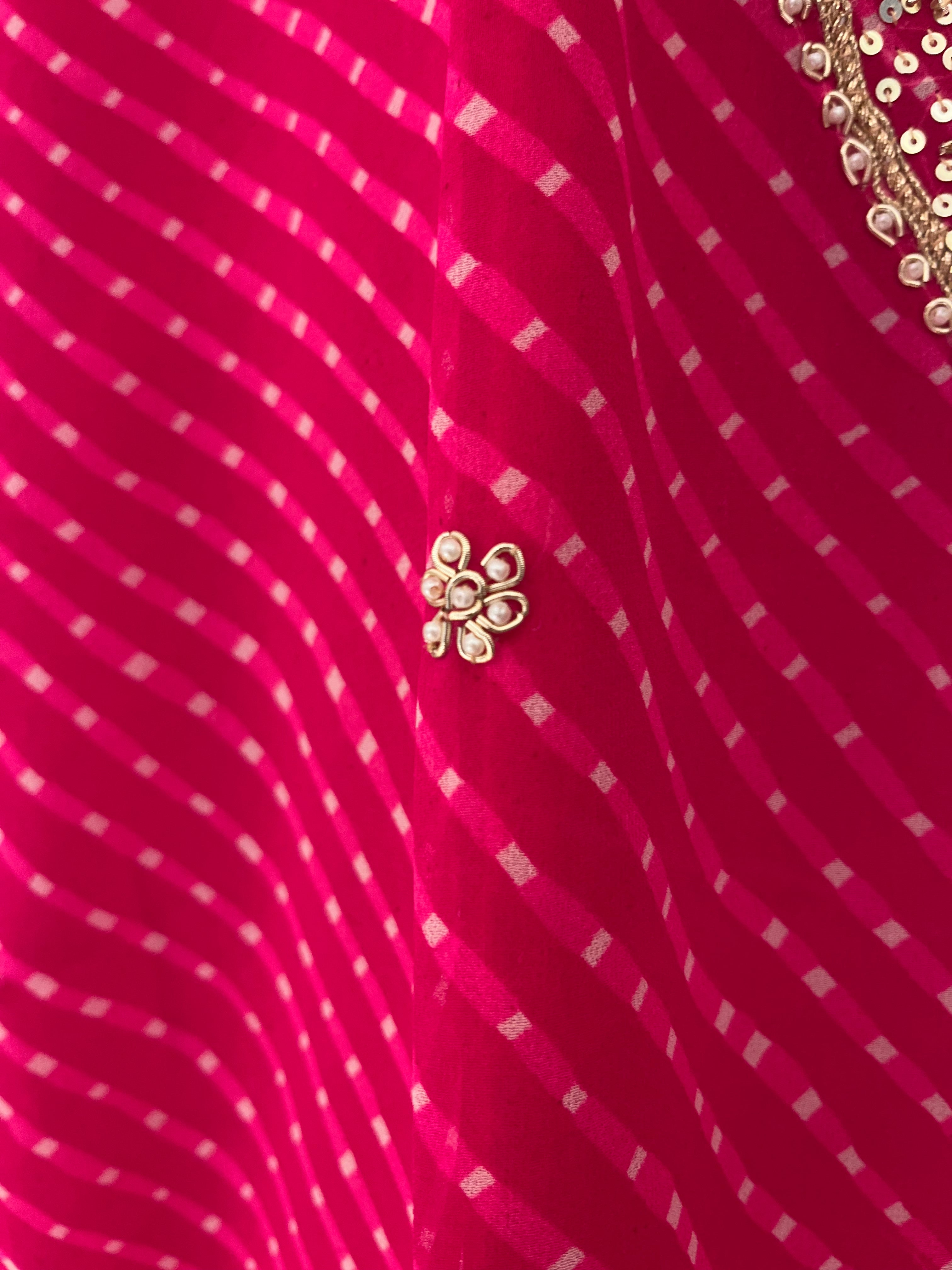 Pink Leheriya Kurti