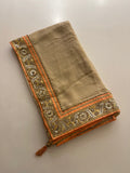 Pure Georgette Crème Saree